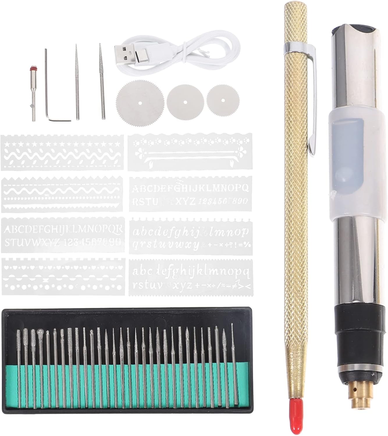 25W Mini Electric Grinder, 3 Gears Adjustable Speed, Usb Rechargeable Rotary Tool Kit for Engraving, Polishing, Drilling, Diy Crafts, 49pcs Accessories, Silver, Portable