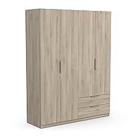 Demeyere Armadietto Guardaroba Moderno con 4 Ante e 5 Ripiani 2 Cassetti