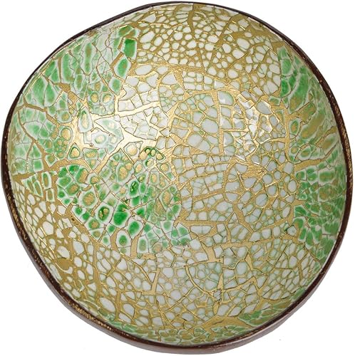 ChezMax Cuenco de coco natural con incrustaciones de nácar para la mesa de entrada, contenedor de dulces, frutos secos, cuenco redondo hecho a mano ChezMax Cuenco de coco natural con incrustaciones de nácar para la mesa de entrada, contenedor de dulces, frutos secos, cuenco redondo hecho a mano