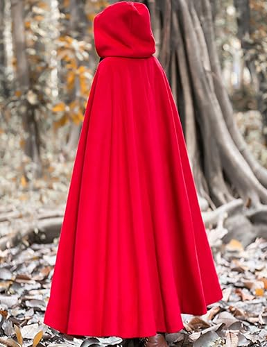 Miniatura 5 de Flygo Capa con capucha de mezcla de lana para mujer, capa de otoño e invierno con capucha, resistente al viento, poncho largo