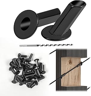 [Patent] Muzata Upgraded 20 Pack 25 30 35 Degree 1/8" to 3/16" Black Cable Railing Angle Protector Sleeves T316 Stainless Steel Angle Protective Sleeves Deck Cable Railing Hardware Kit Wood Post CR70