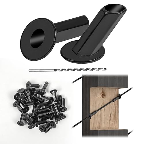 Patente Muzata - Paquete de 20 fundas protectoras biseladas de ángulo de 25 30 grados para barandilla de escalera de poste de madera para