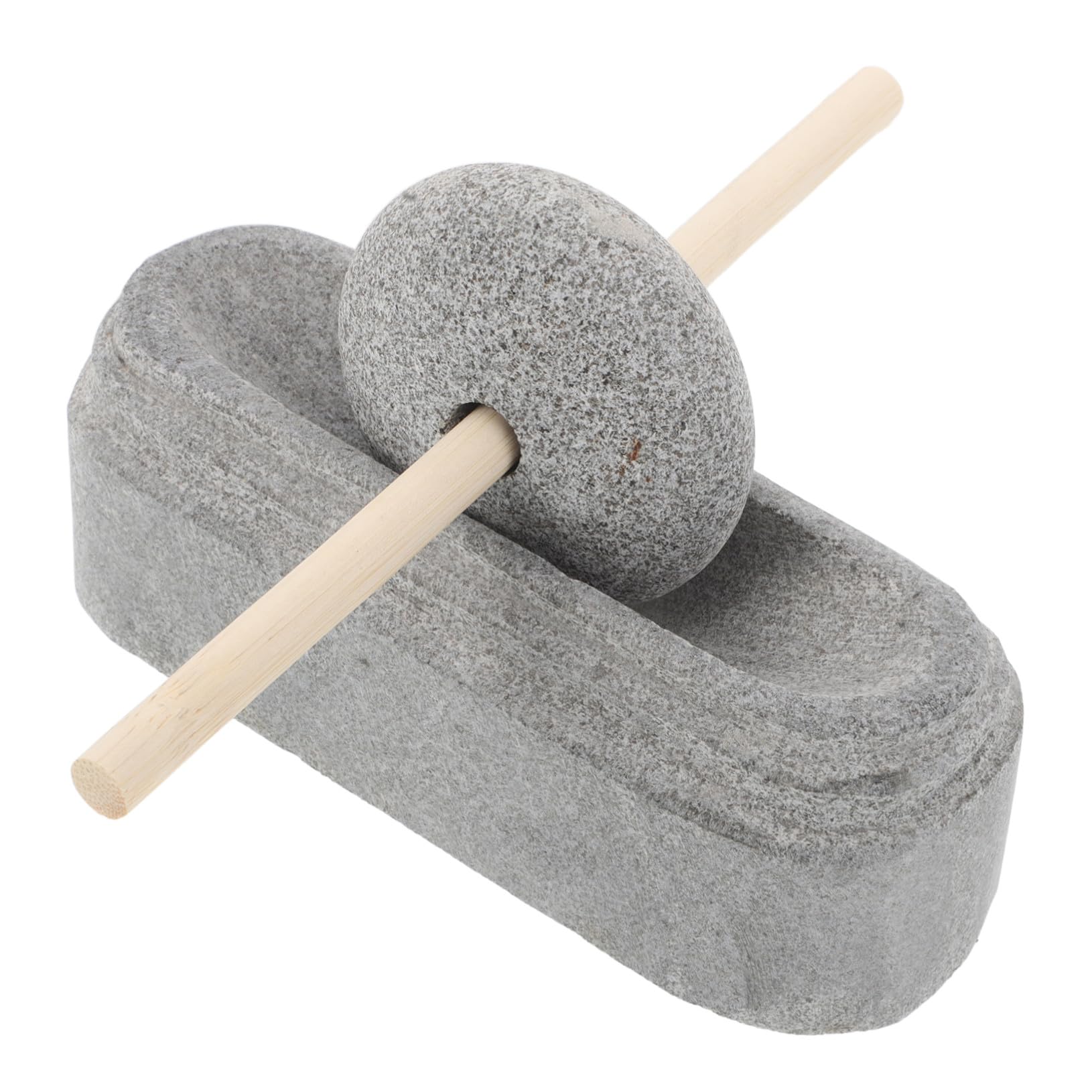 OUNONA Mortier et Pilon en Pierre Naturelle 15 Cm, Bol Mortier en Céramique, Broyeur Manuel Silencieux, Adapté aux Ingrédients Traditionnels Chinois Cuisine Maison et Voyage