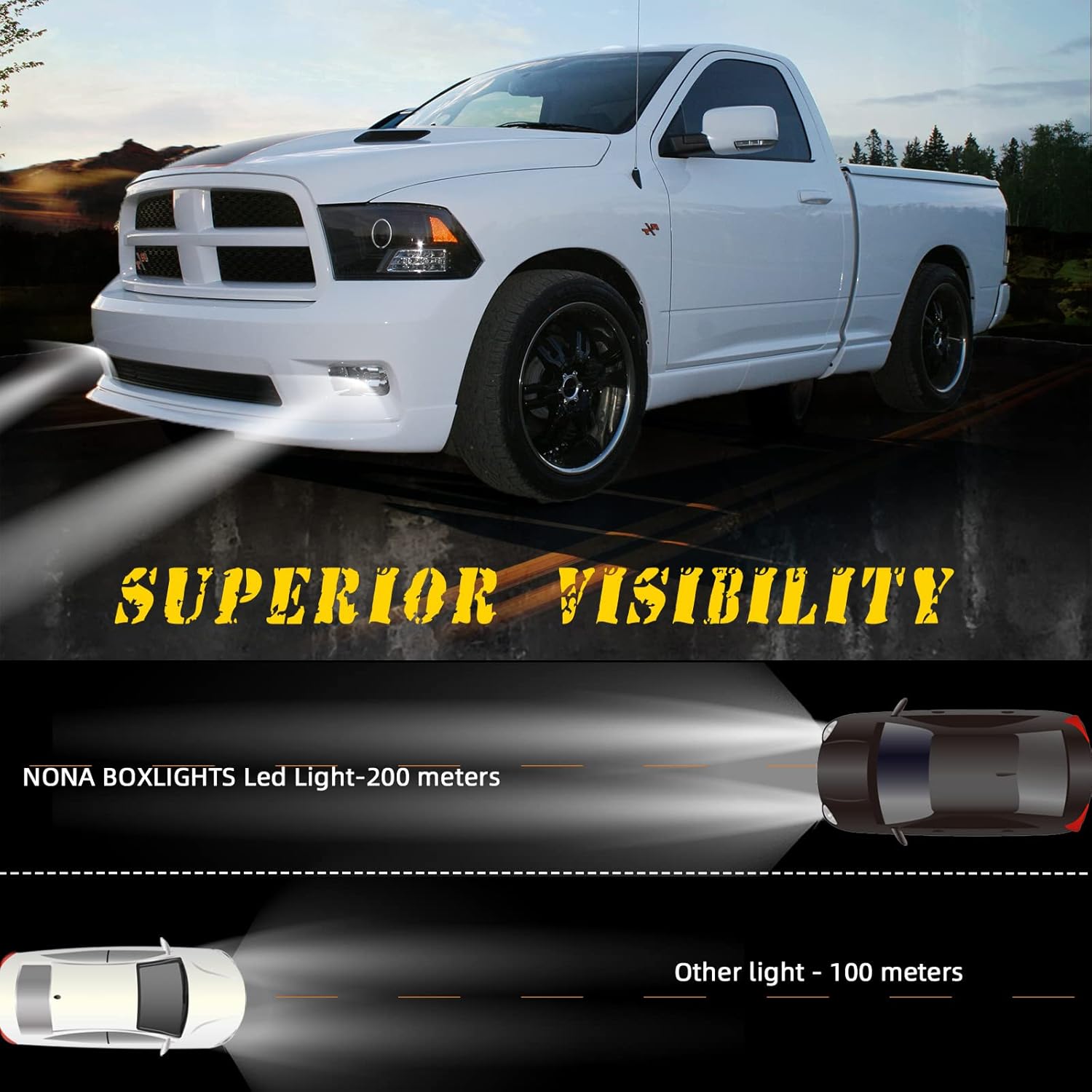 LED Fog Lights Compatible with 2009-2014 Dodge Ram 1500 2500 3500, 1 Pair Front Bumper Driving Fog Lamps Assemblies with DRL (LED with DRL)