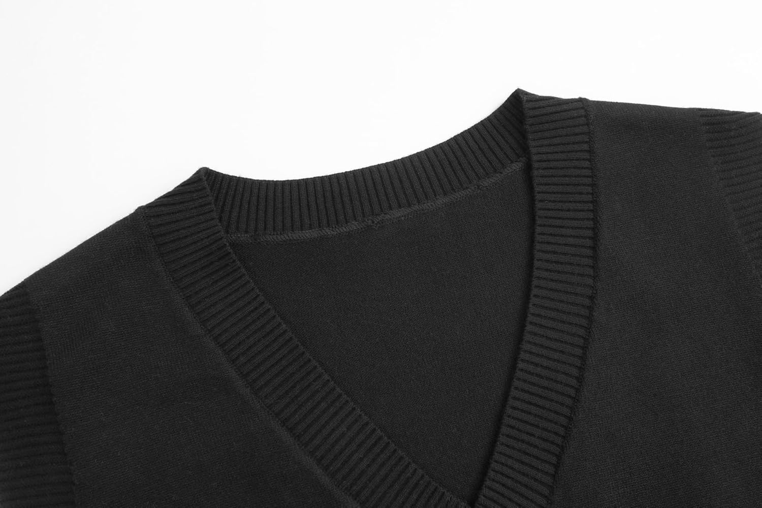 Women's Sweater Vest V Neck Sleeveless Pullover Knit Vest Casual Solid Ribbed Sweaters Tops - Image 4
