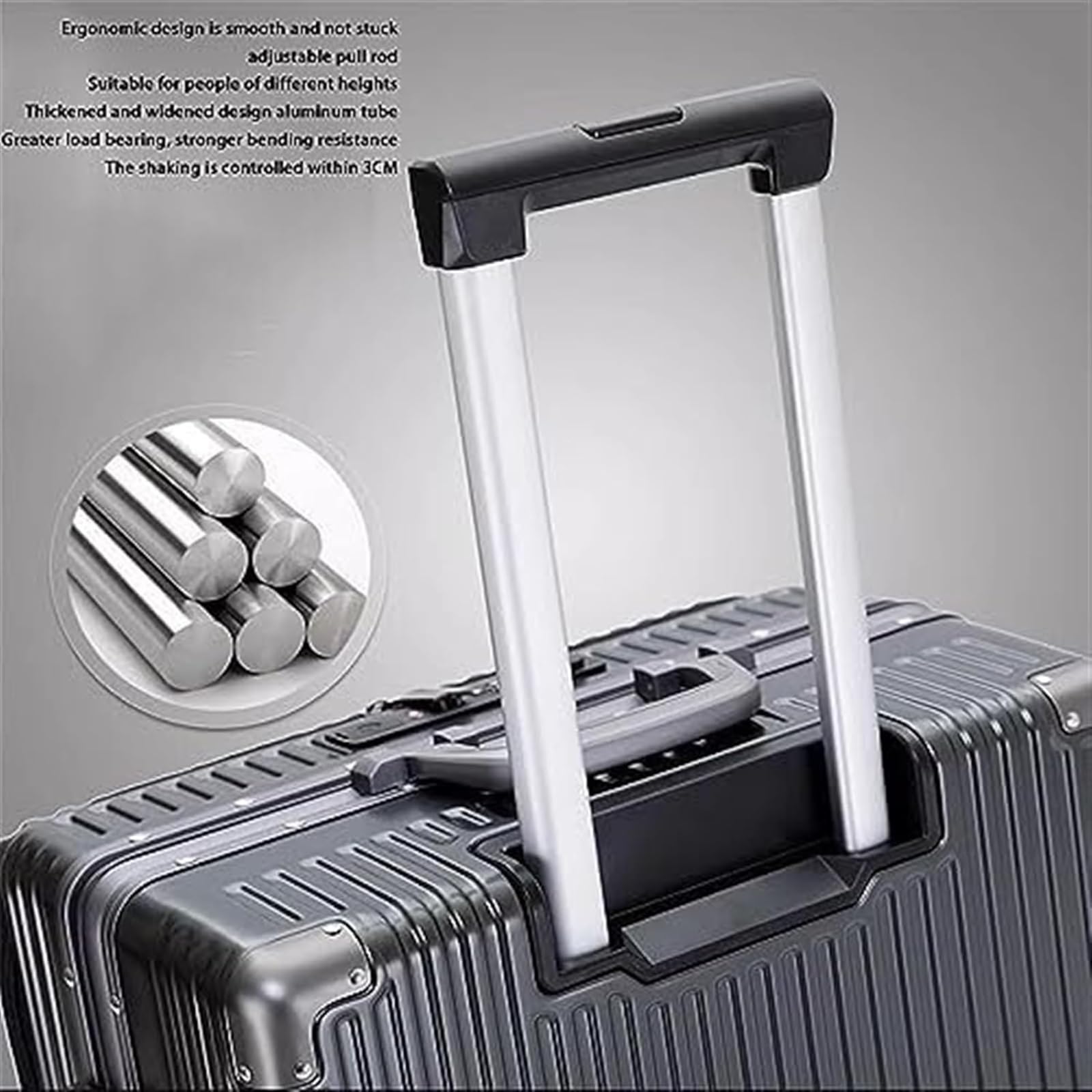 Walizka Podróżna Walizka Otwierana Z Przodu Ładowalna, Uniwersalna Walizka Na Kółkach Bagaż Podręczny Walizka Kabinowa (Color : Black, Size : 24inch)