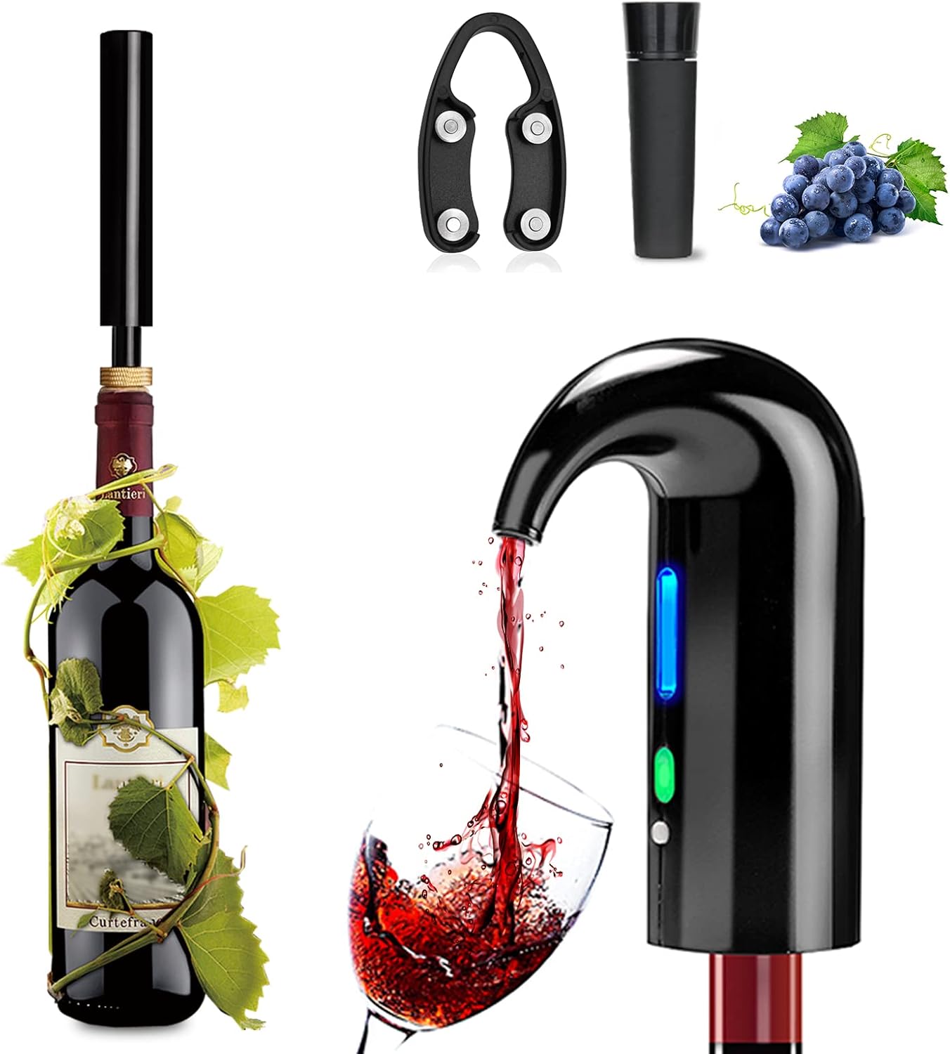 Electric Wine Aerator, SANMAS Wine Gift Sets with Electric