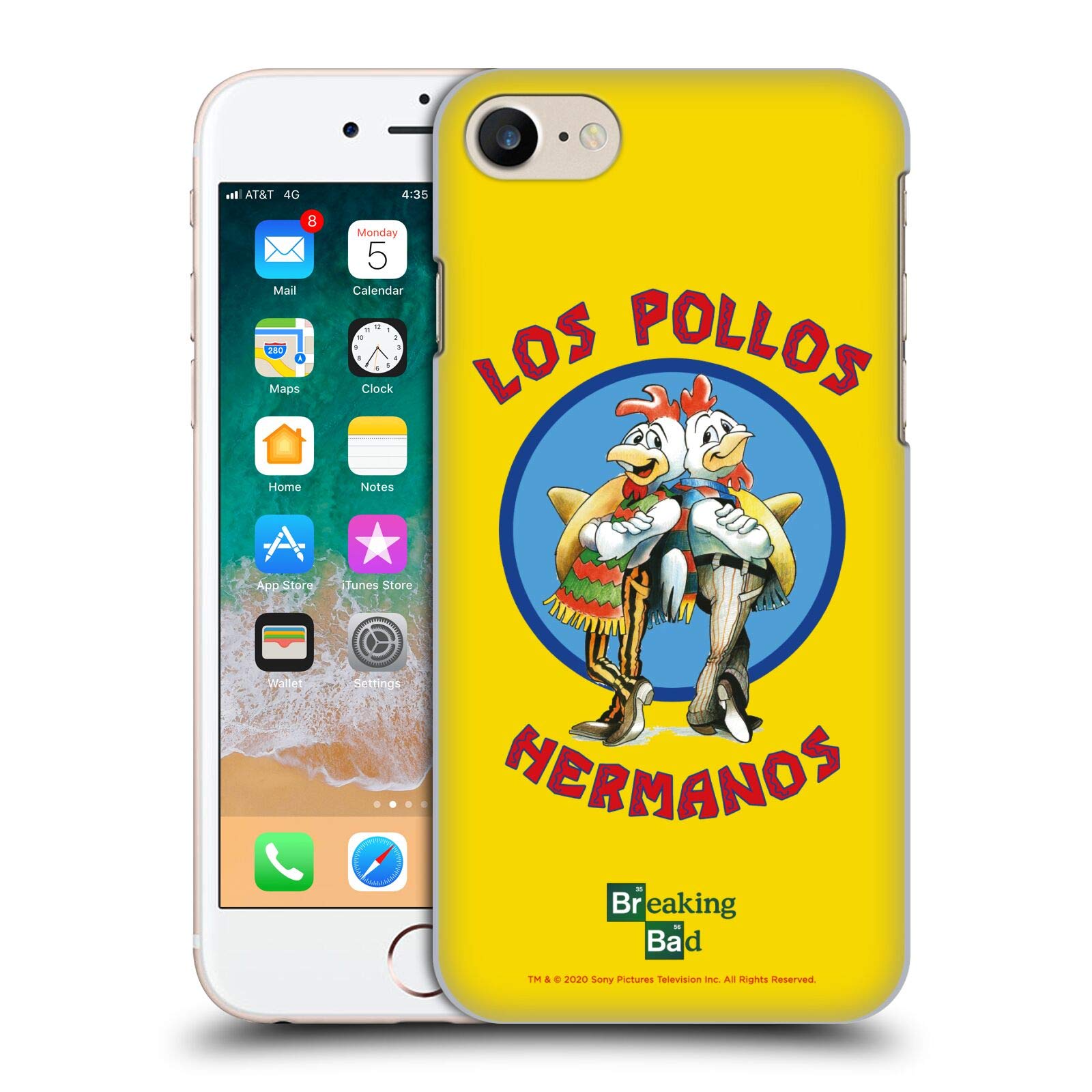 Head Case Designs Officially Licensed Breaking Bad Los Pollos Hermanos Graphics Hard Back Case Compatible With Apple iPhone 7/8 / SE 2020 & 2022