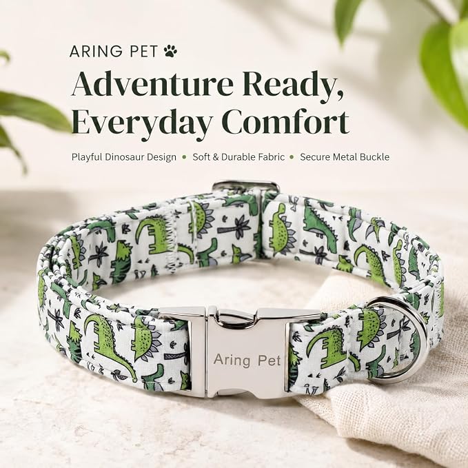 Collar para perro Aring Pet Dinosaur verde S miniatura 2