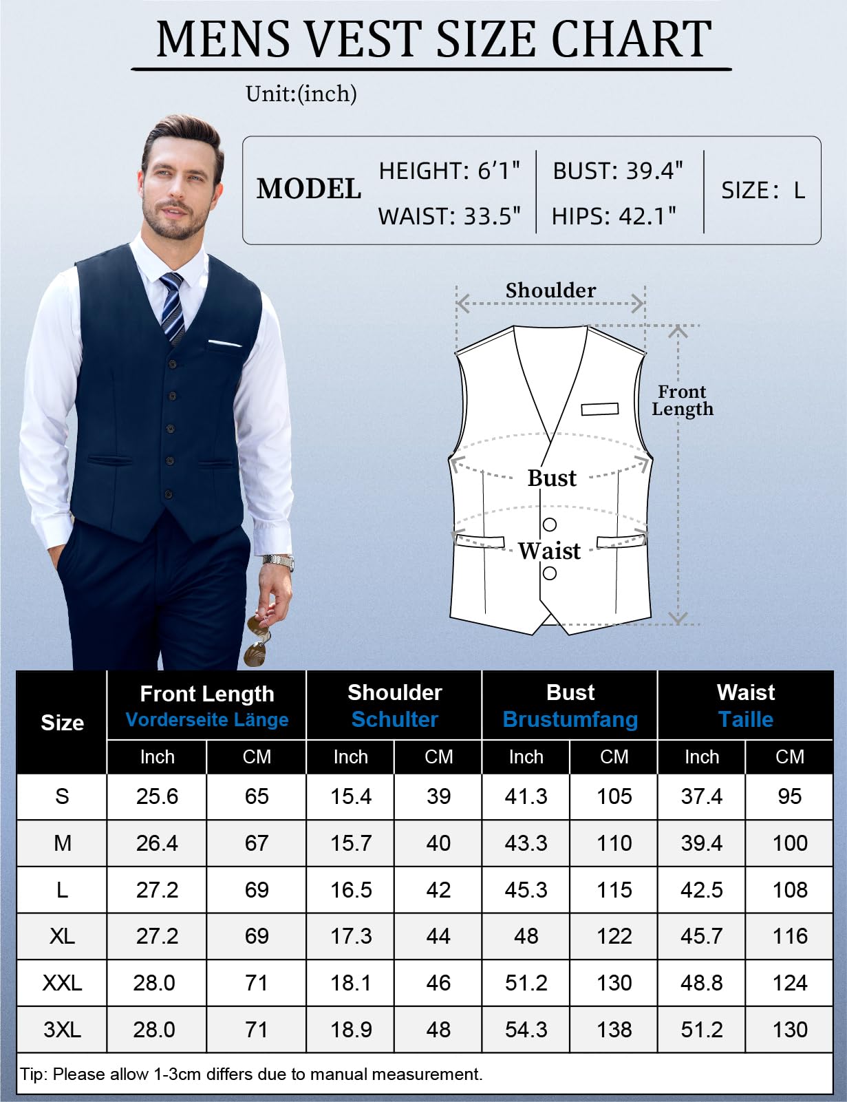 mintgreen Gilet Costume Homme, Formel Uni Boutonnage Cintré En V Pour Mariages, Veste Costume Uni Taille Slim, S-3XL
