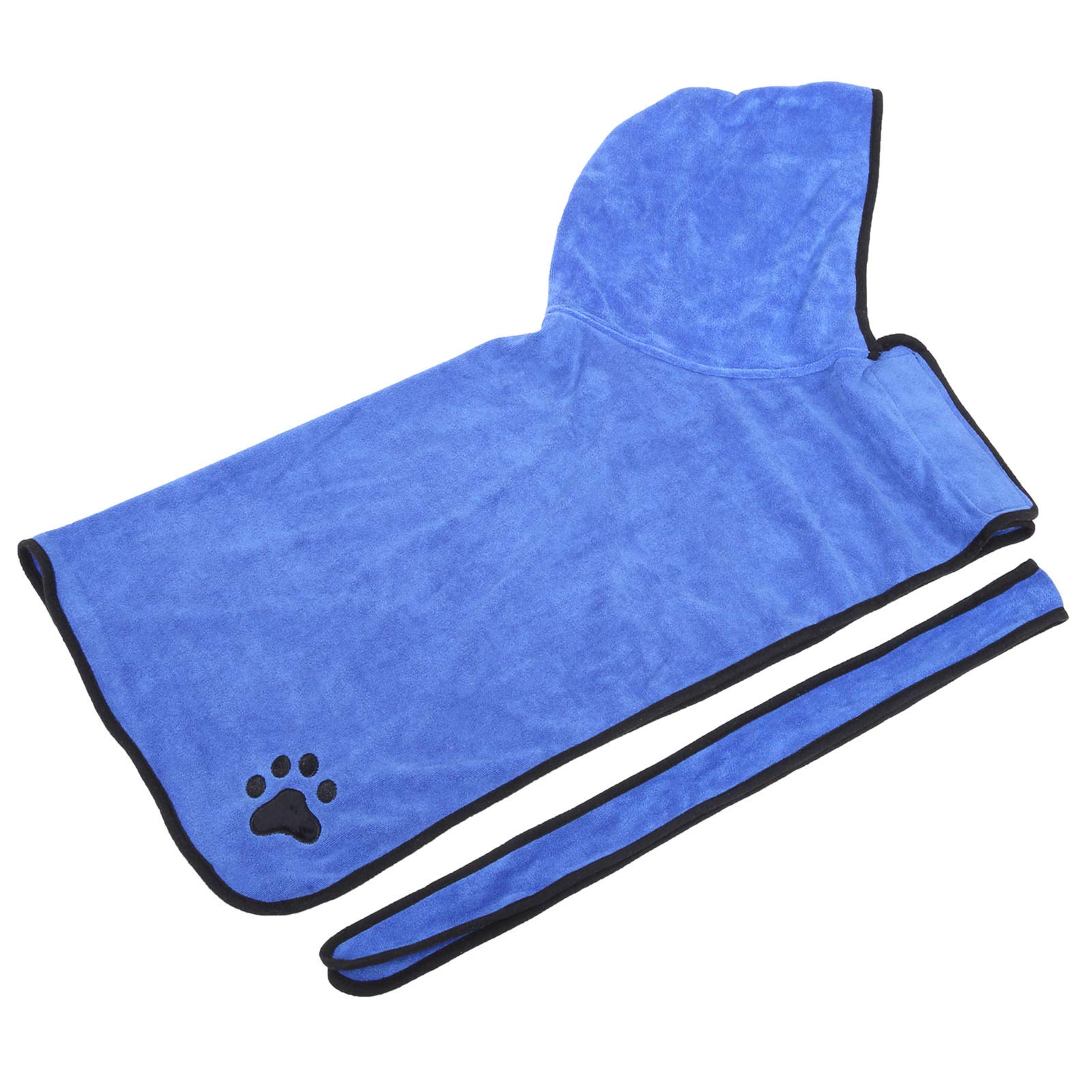 Accappatoio per animali in fibra con cintura, asciugamano per (XL) | Accappatoio per cani con cappuccio, realizzato in tessuto di fibra assorbente, dotato di cintura regolabile e chiusura al