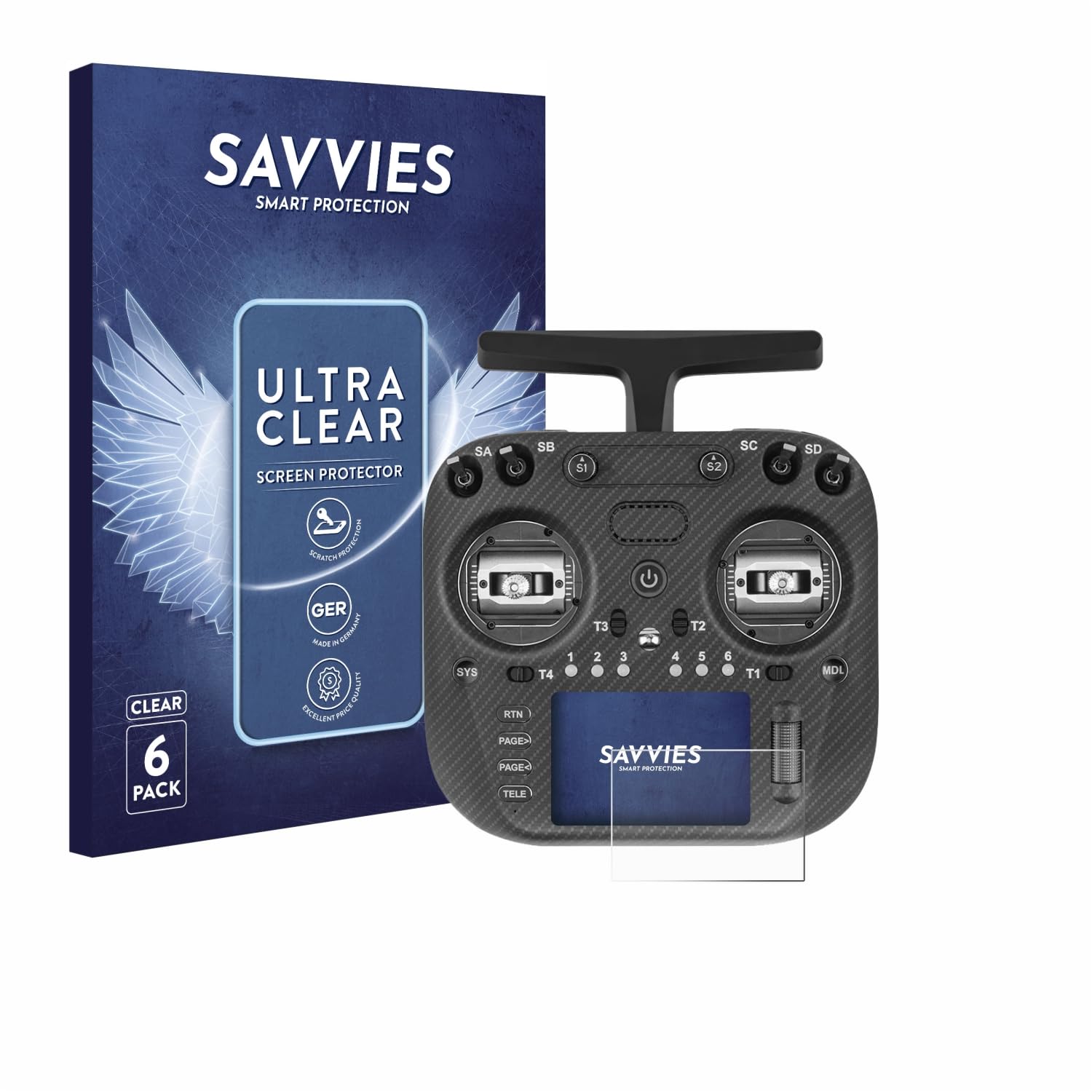 savvies 6 Pezzi Pellicola Protettiva per Radiomaster TX15 Max Protezione Schermo Trasparente