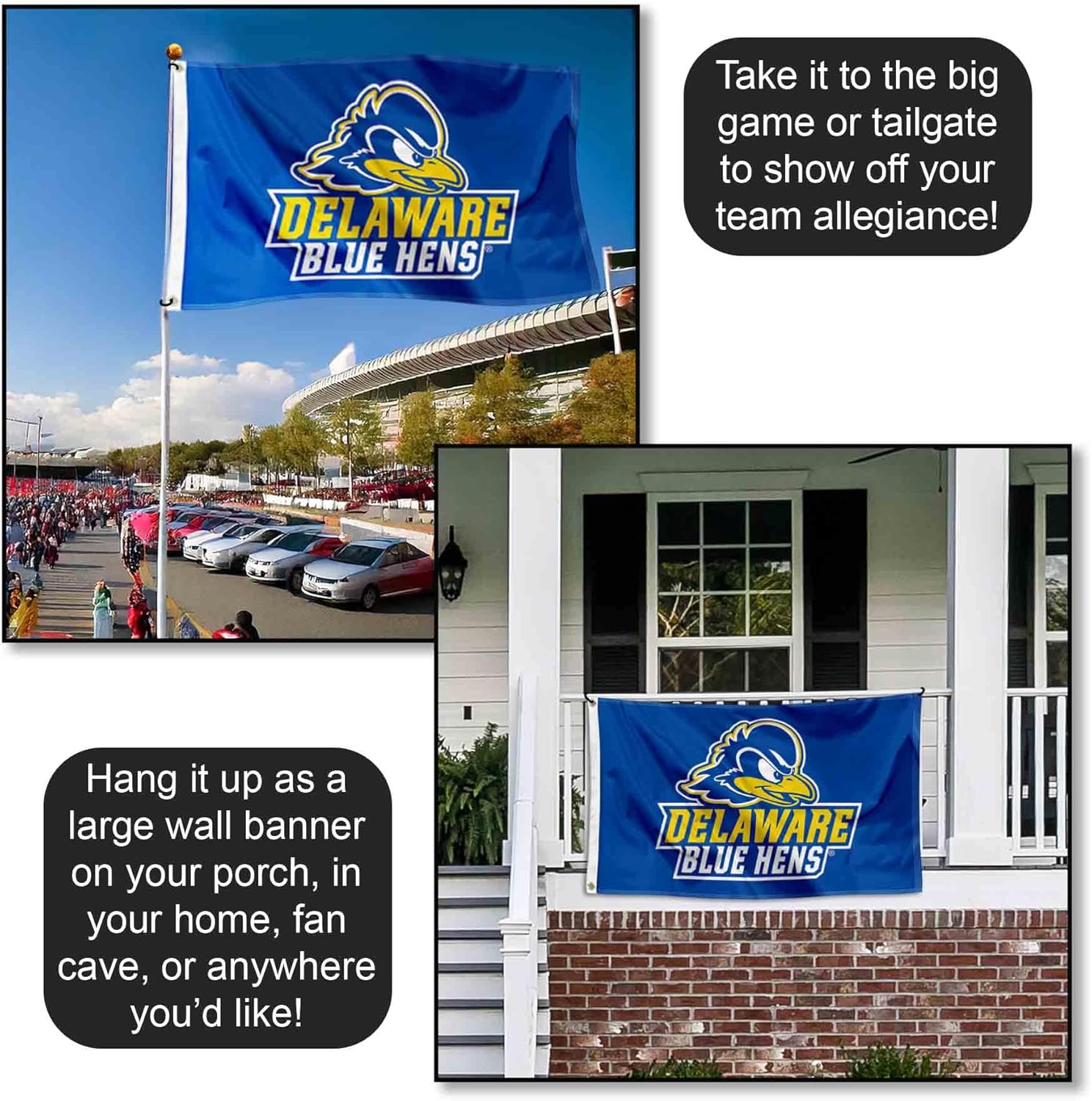 College Flags & Banners Co. Delaware Blue Hens Flag - Image 4