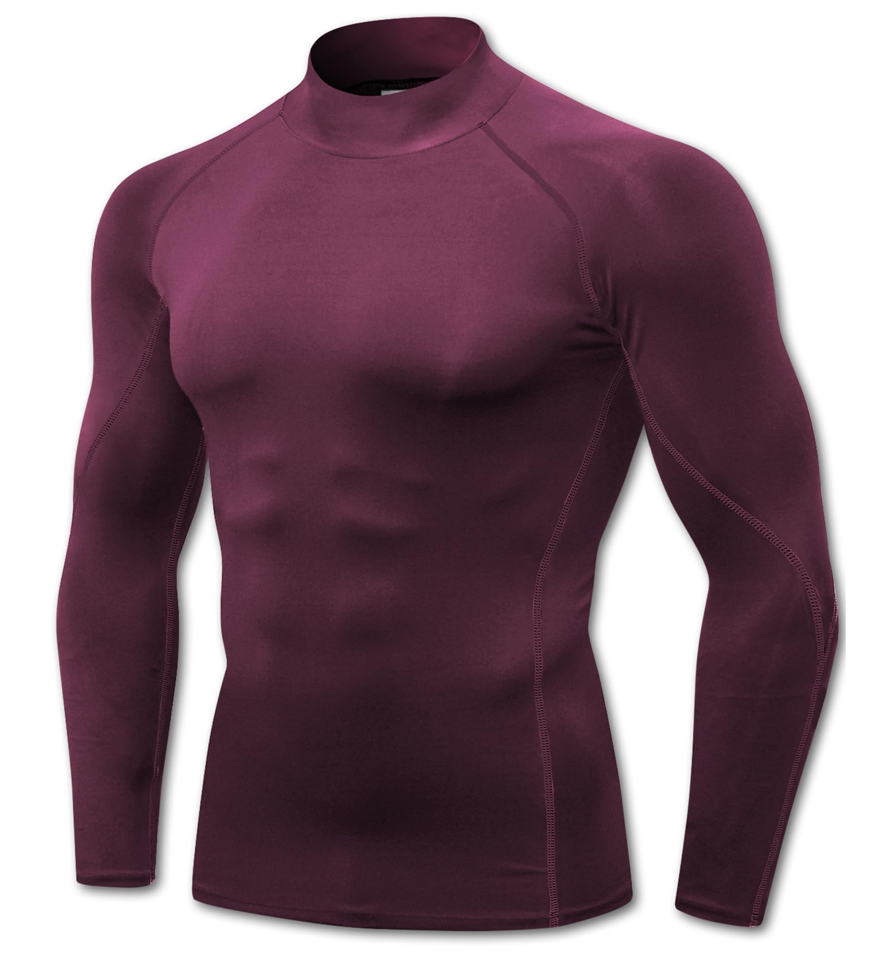 Mens Mock Turtleneck Compression Long Sleeve Shirts Workout Base Layer Tops