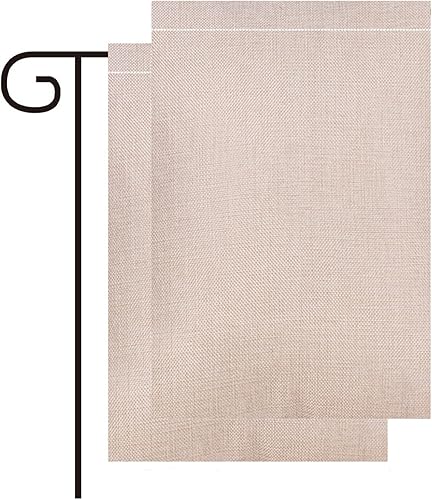 Miniatura 1 de 2 banderas en blanco de 12 x 18 pulgadas, bandera de arpillera de doble cara, pequeña, bandera de jardín para decoración exterior al aire libre