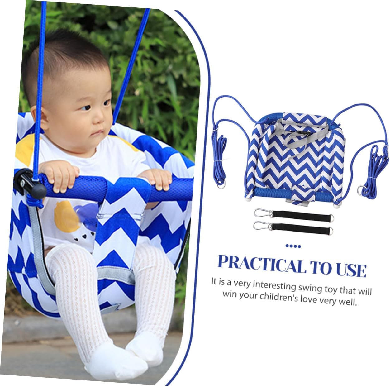 BESPORTBLE Children's Outdoor Swing Chair Canvas Hanging Swing for Boys and Girls Portable Garden Seat Straps for Backyard Play and Family Relaxation