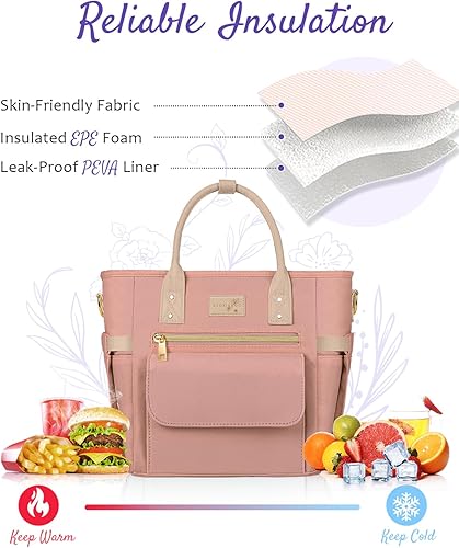 Miniatura 3 de Lonchera de lujo para mujer, lonchera aislada a prueba de fugas para mujeres, regalos para el día de la madre para profesores, impermeable, con