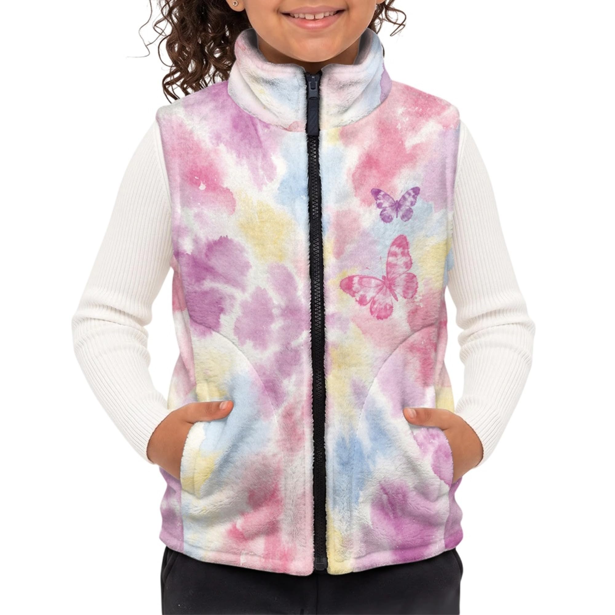 Amzbeauty Chaleco de forro polar para niños, sin mangas, estampado de