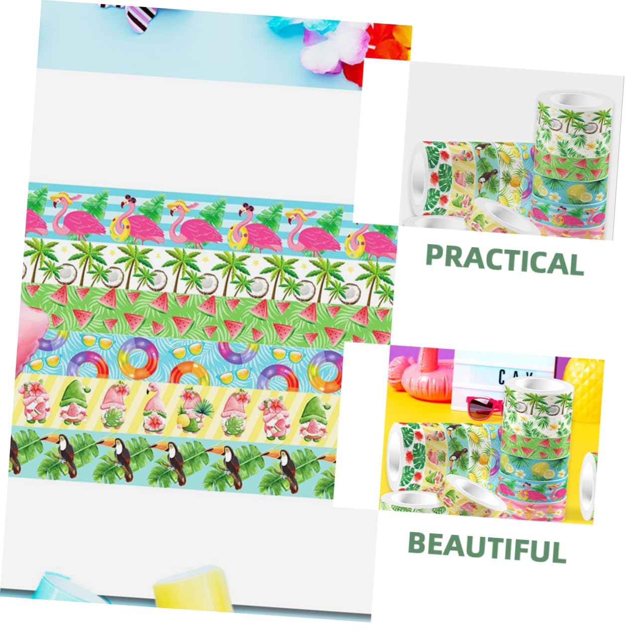60rollos Cinta Washi Verde Para Manualidades y Scrapbooking De Adhesivos Para y Decoración De