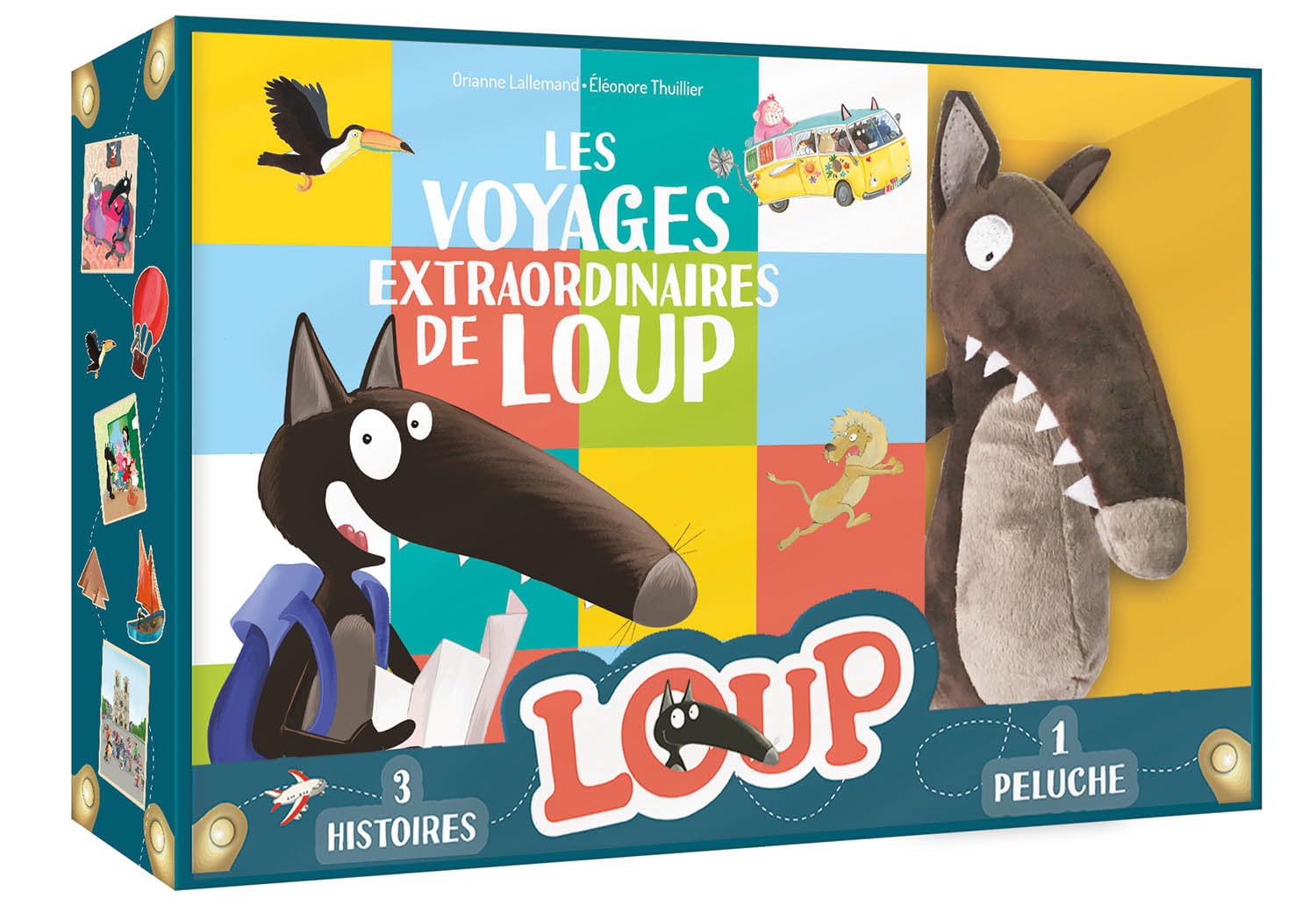 Coffret - Les voyages extraordinaires de Loup: Coffret avec une peluche et Le loup qui voulait faire le tour du monde ; Le loup qui découvrait le pays des contes ; Le Loup qui explorait Paris
