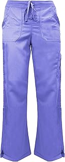 Soft Premium Professional Work Pants Boot-Cut Cargo Pocket for Women (Ceil Blue, Medium)