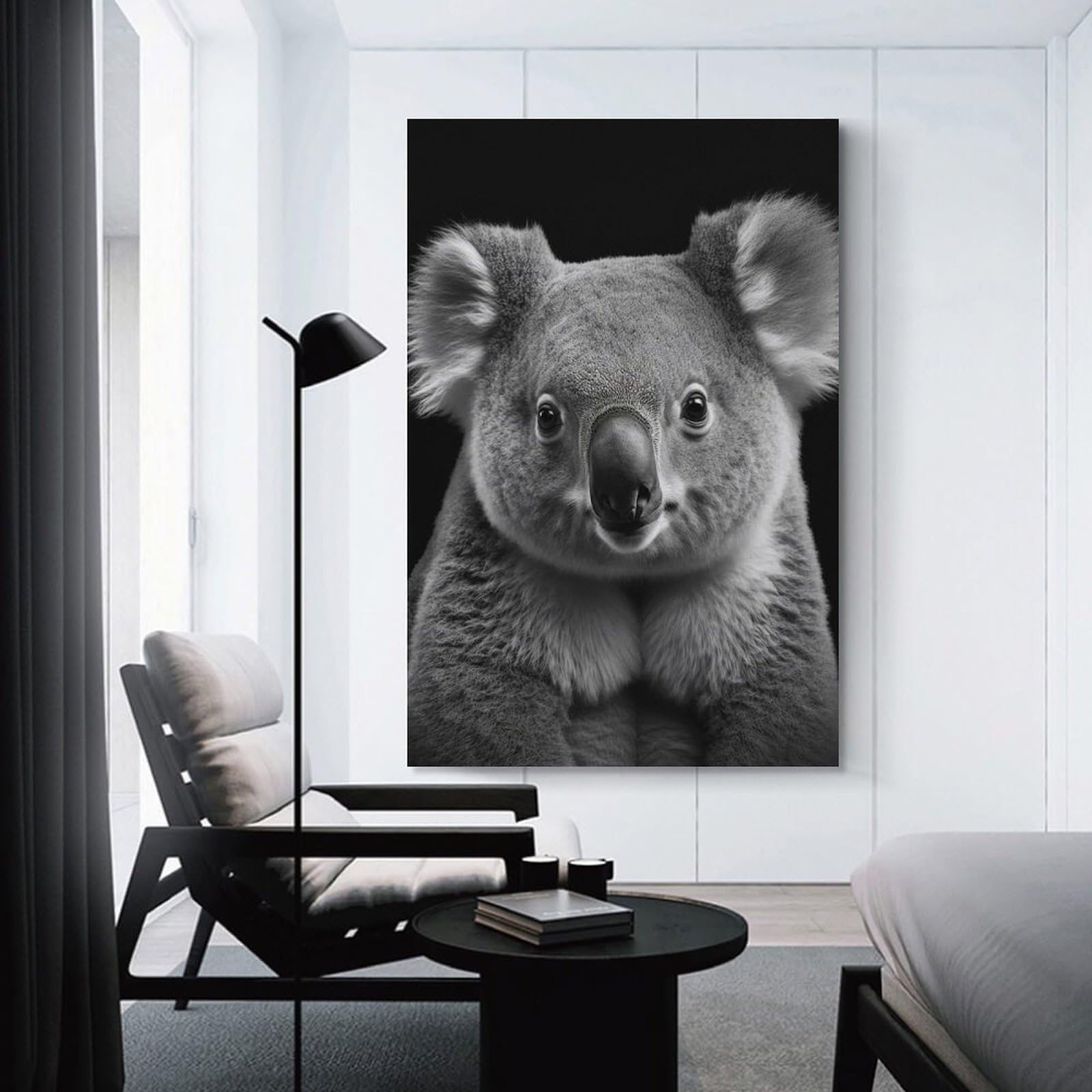 Junmoney Portrait of A Koala Decorative Canvas Print, 20x30inch(50x75cm), for Hallway, Entryway Or Landing, Home Artwork for First Impressions