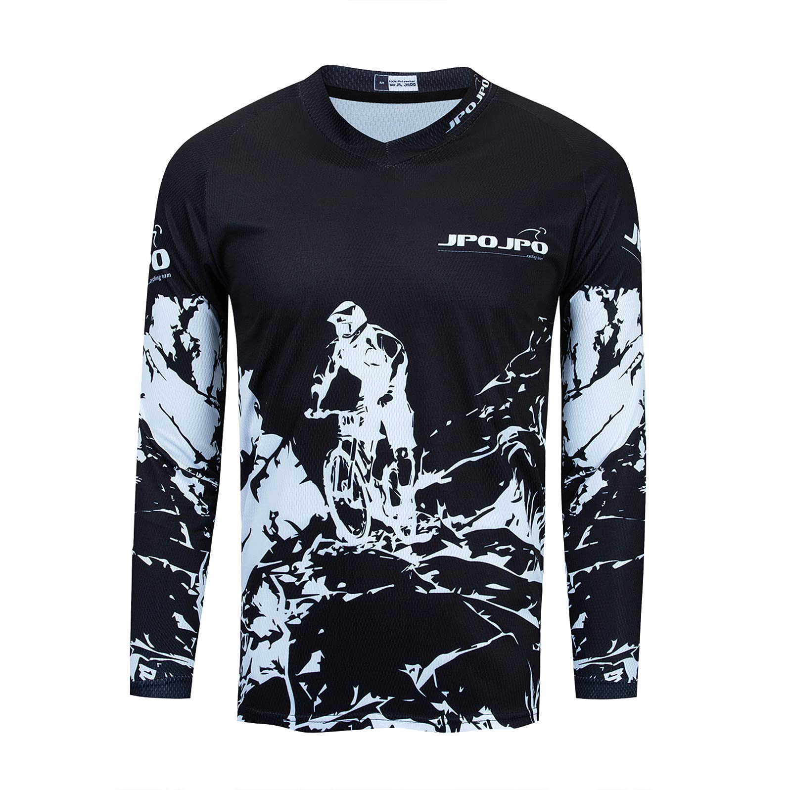 Cycling Jersey Men Mountain Bike Motocross Clothing Long Sleeve MTB T-Shirt Downhill Tops Riding Racing Blouse Hiking Black S