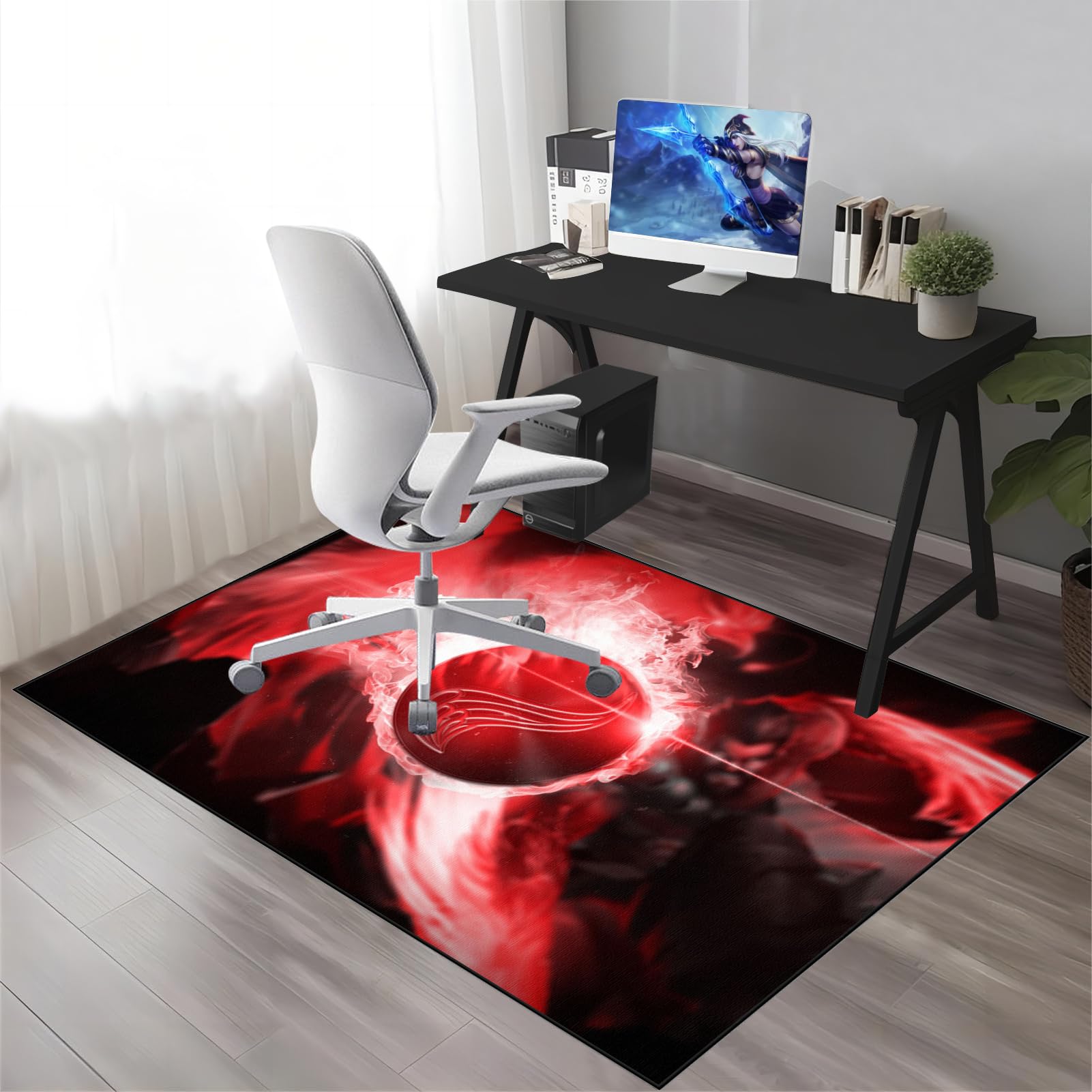 Bodenschutzmatte Gaming Teppich, Unterlage Schreibtischstuhl, Bürostuhl Matte, 200 x 230 cm Bodenschutz Bürostuhl Teppichschoner für Parkett, Laminat, Hartböden und Teppichboden