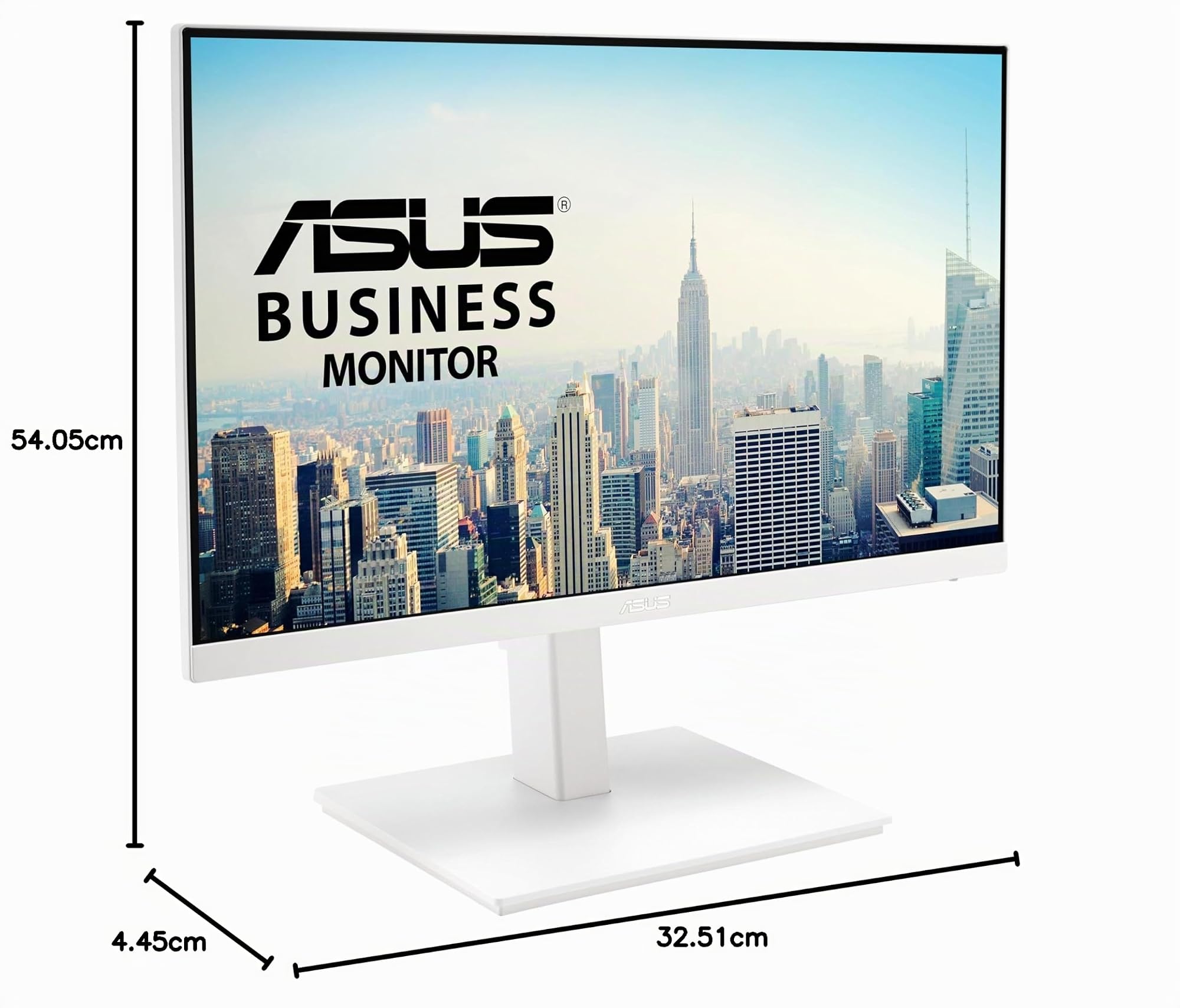 ASUS VA24EQSB-W Monitor Business 24, Full HD, IPS, 75 Hz, Tecnologia Adaptative-Sync a Basse Luci Blu Anti-Sfarfallio, Design Ergonomico Senza Cornice, Montabile a Parete, Bianco