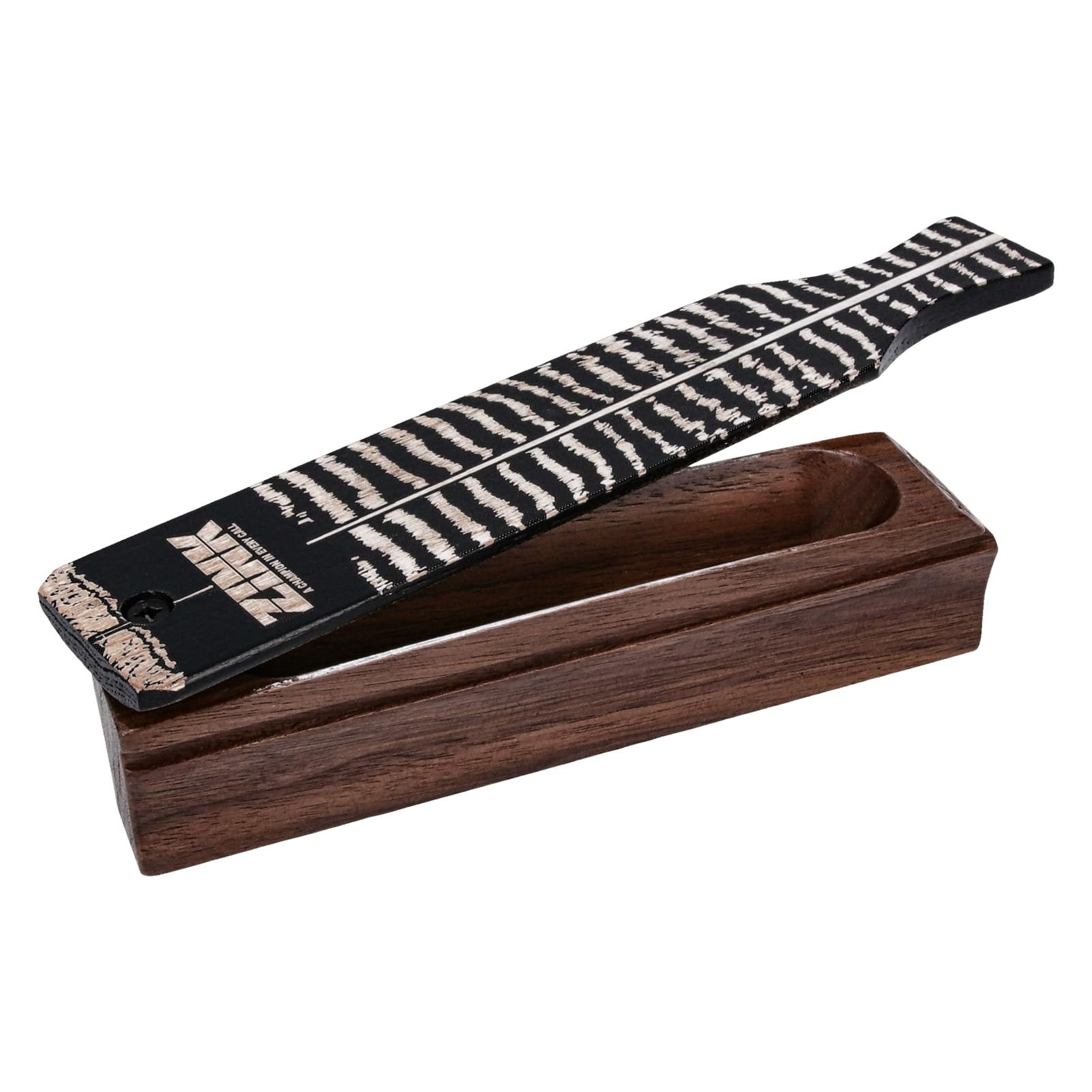 Zink Hick Talker Box Call for Turkey Hunting | Durable Precision-Built Hand-Tuned Double-Sided Friction Turkey Call with Walnut Bottom and Hickory Paddle