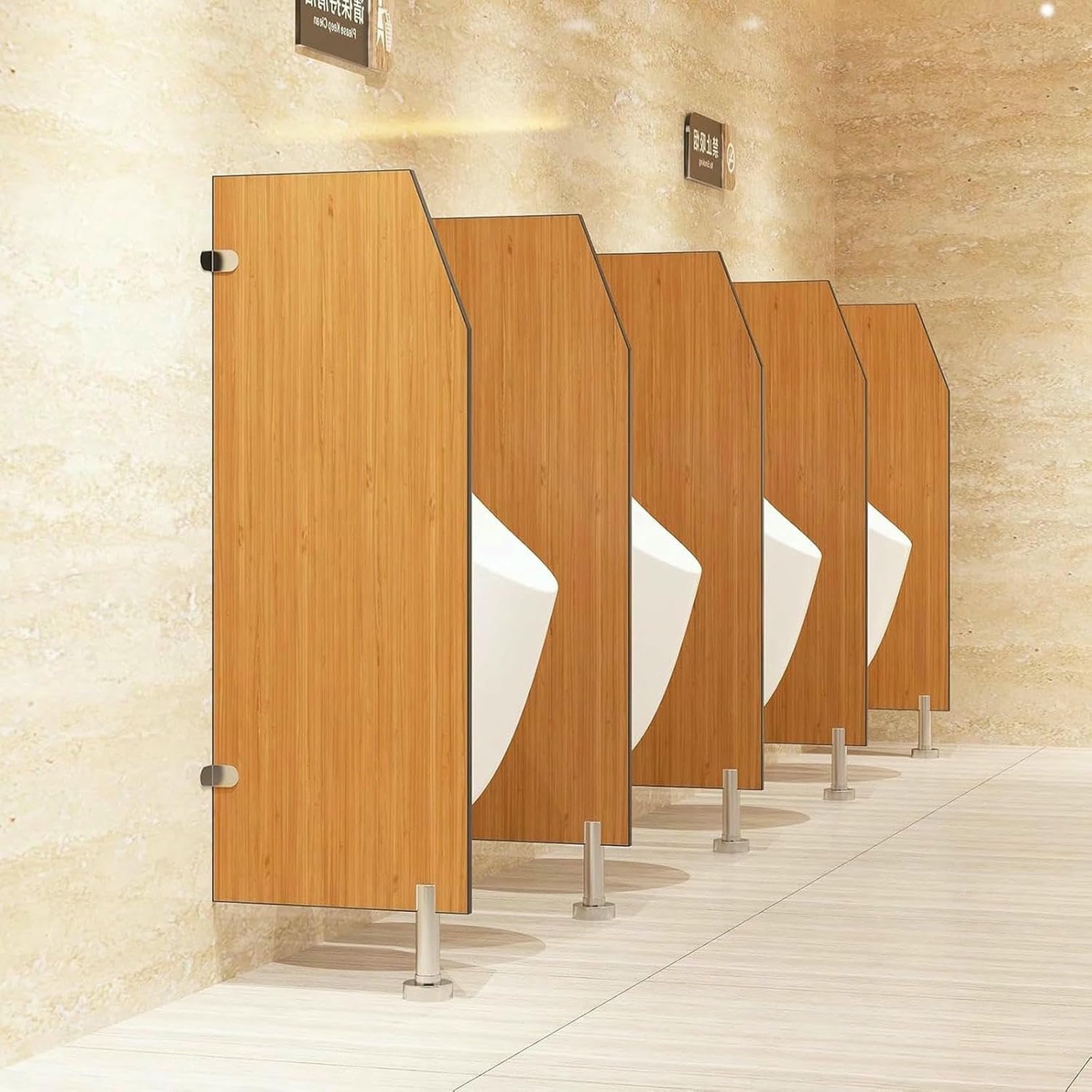 Mampara divisoria para urinario con herrajes de Acero Inoxidable, Separador de Pared para privacidad en baños públicos, Deflector de urinario Duradero y Funcional.