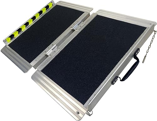 Rampa antideslizante para silla de ruedas con una superficie antideslizante, rampa plegable de aluminio portátil de aluminio para scooter para