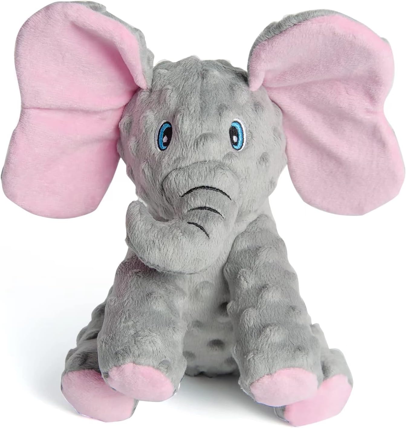 DODODOLA Dog Toys Puppy Toys Cute Squeaky Elephant Dog Toy with Crinkle Paper Stuffed Plush Animal to Keep Them Busy for Small Medium Large Dogs