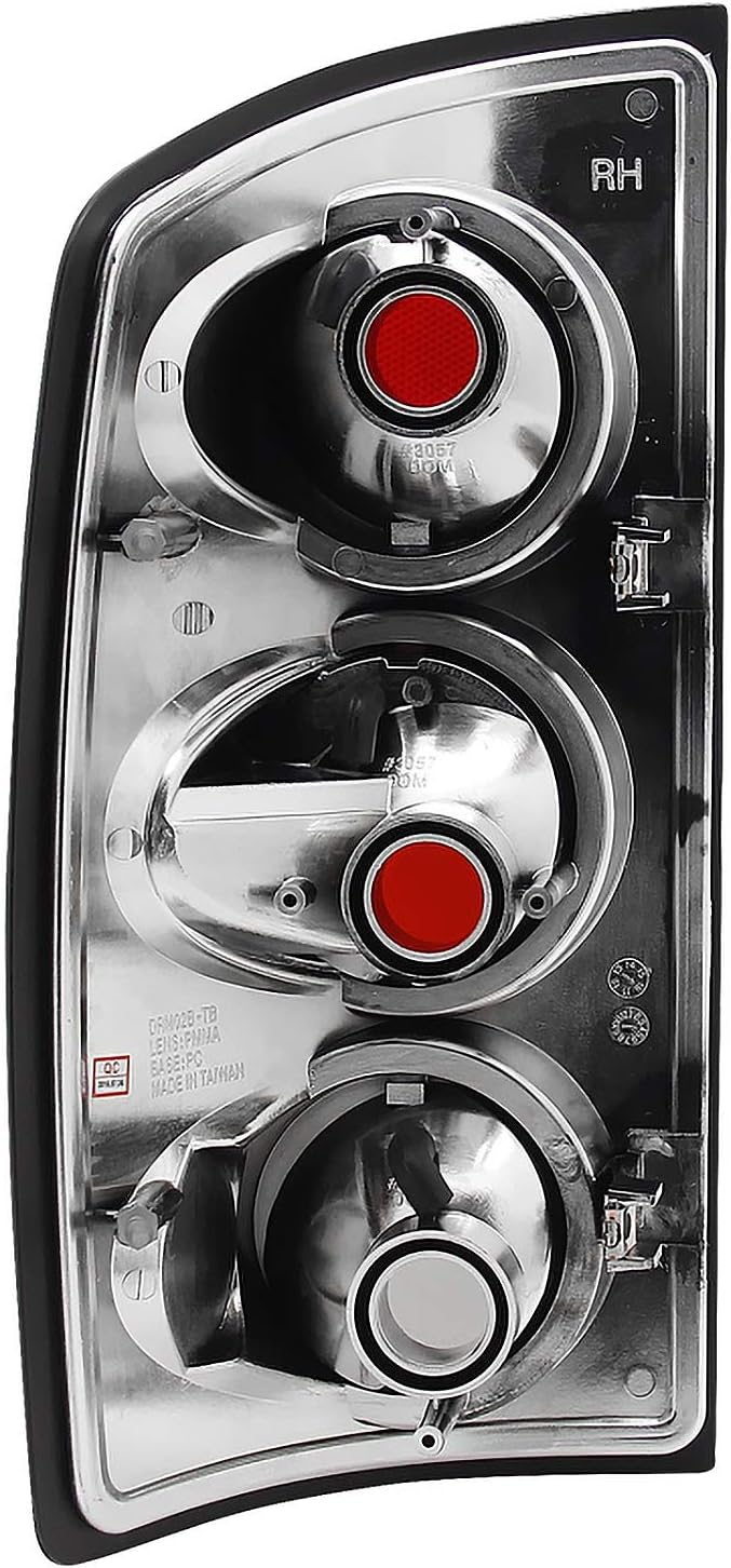 SPEC-D TUNING Black Tail Lights Compatible with 2002-2006 Dodge Ram 1500/2500/3500, Left + Right Pair Assembly