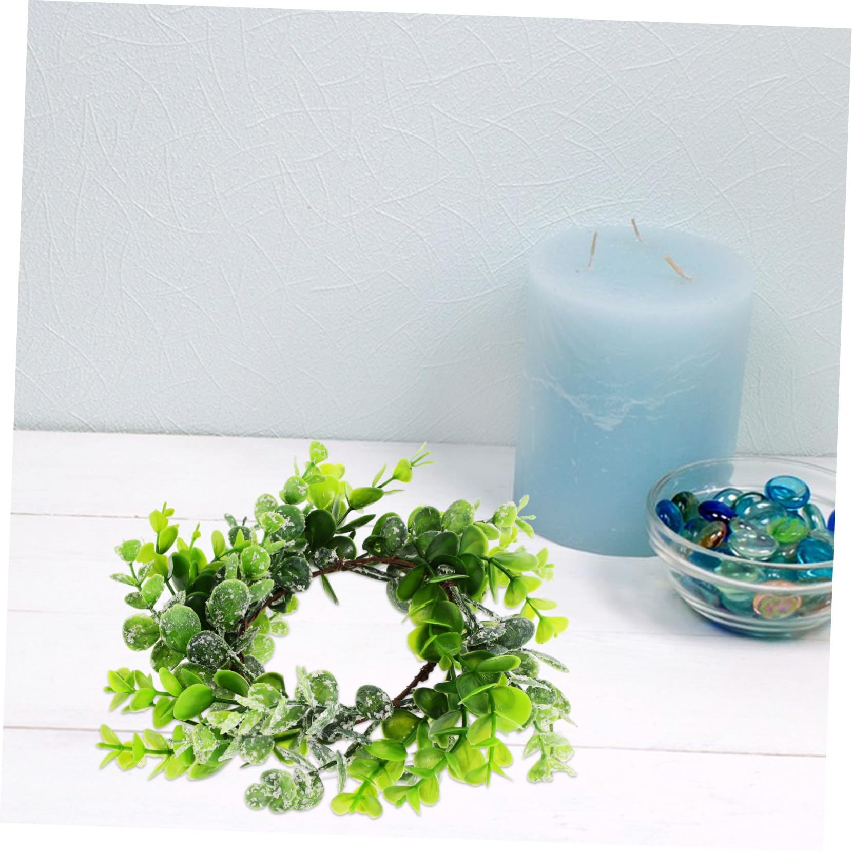 VICASKY 10 Stck. Teiliges Eukalyptus Kerzenring Künstliche Blätterkränze Dekorative Tischgirlande für Partys Hochzeit Weihnachten Langlebig und Naturgetreu Frühlingshafte Wohn und Festdeko