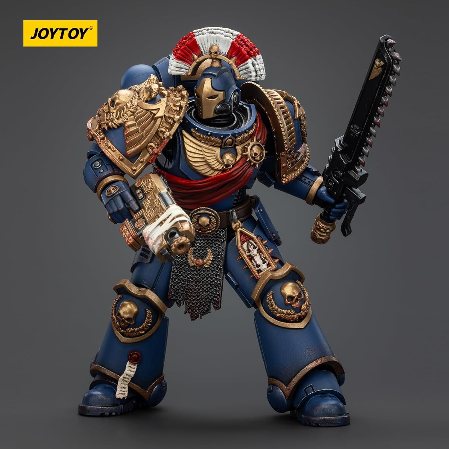 JOYTOY Warhammer 40 000 1/18 Ultramarines Relic Secundus pancerz z karabinem śrubowym, mieczem łańcuchowym i pistoletem śrubowym, 12,8 cm, zestawy kolekcjonerskich figurek akcji