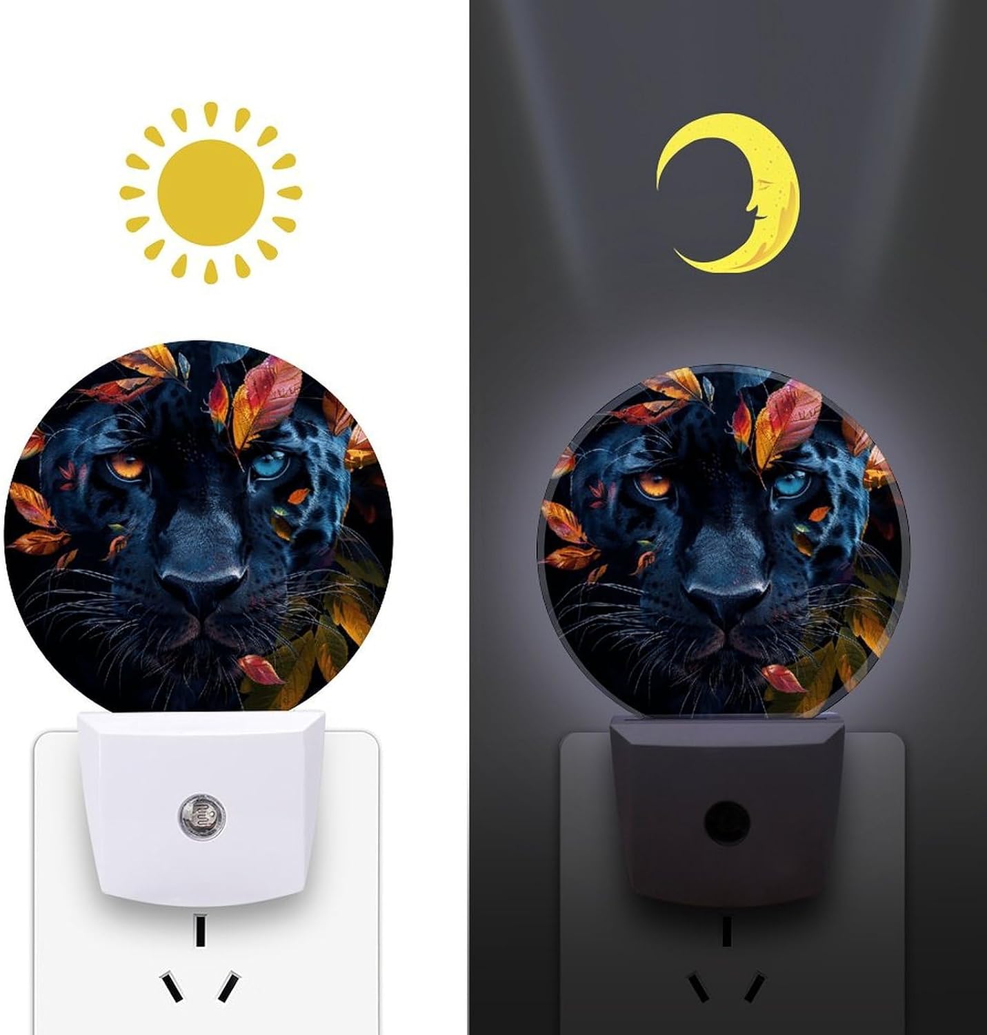 Leaves and Panther Plug-in LED Nightlight Wall Night Light image 3