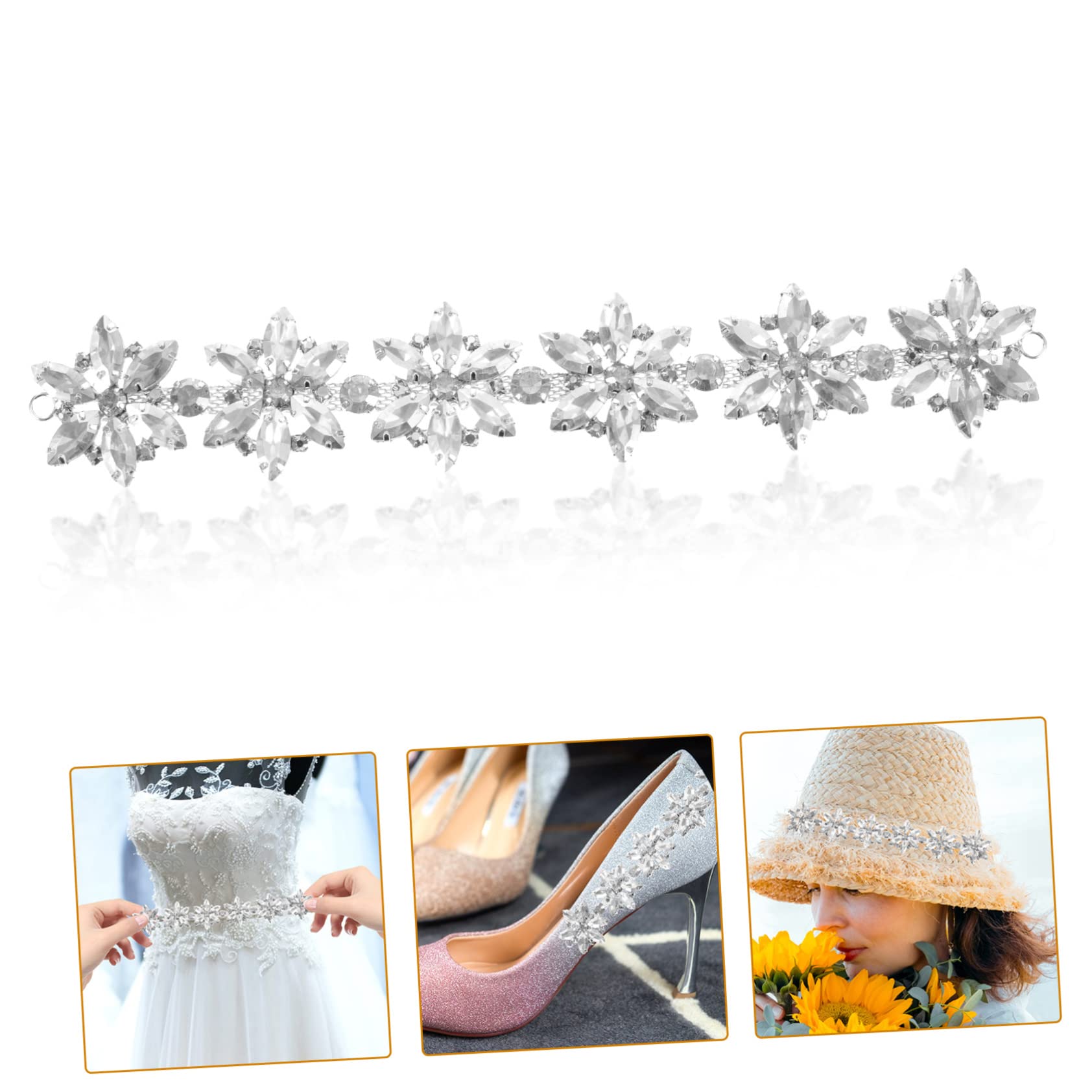 NUOBESTY 5stücke Glass Rhinestone Applique Blüten Patch Für Hochzeitsgürtel Und Accessoires Dekorative Strass-applikationen Für Brautkleider Schuhe Und Taschen Teiliges
