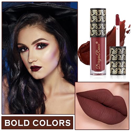 Miniatura 2 de Vampire Color Rojo Oscuro Mate Lápiz Labial Líquido Lápiz Labial Terciopelo Brillo Labial Mancha De Labios Larga Duración Impermeable Antiadherente