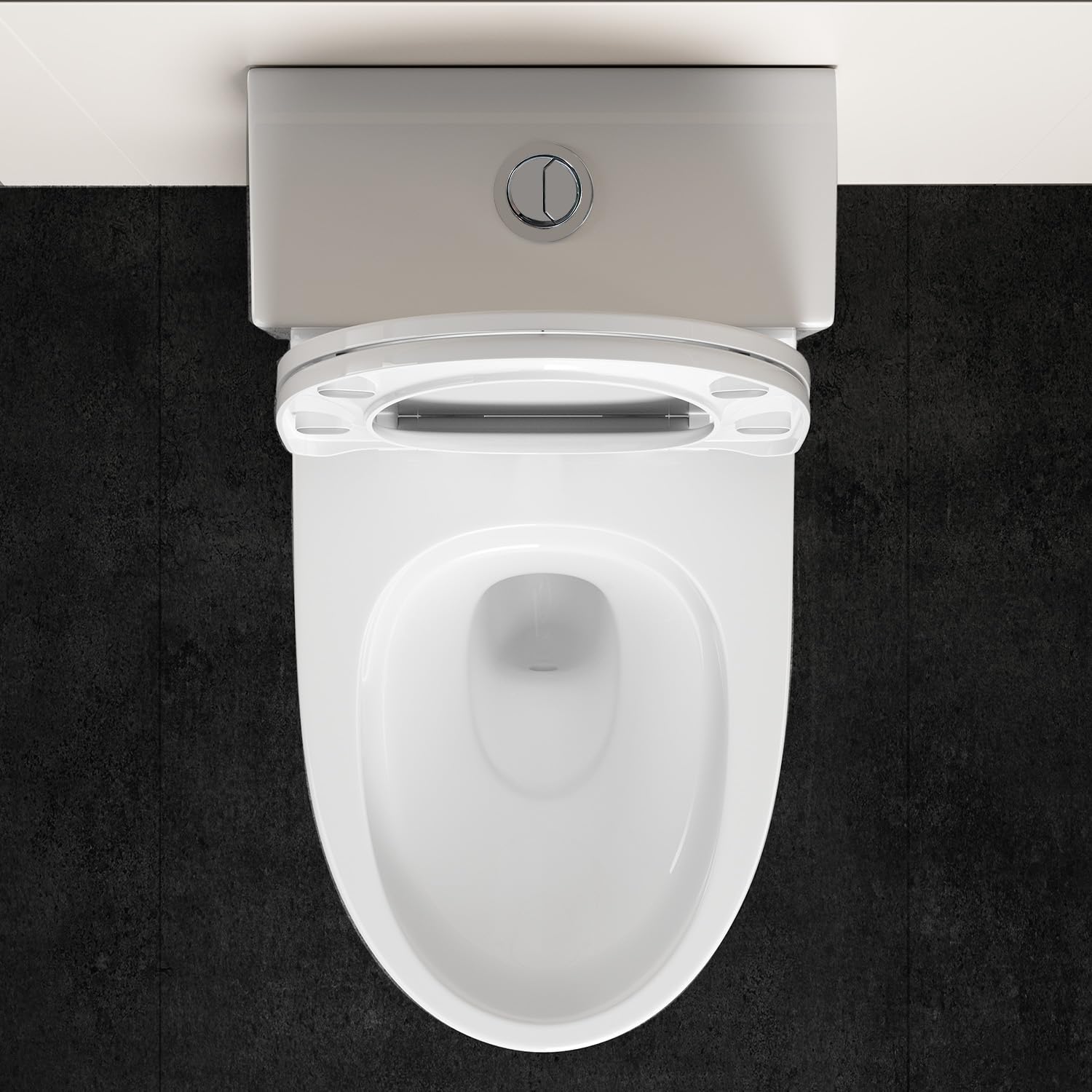 WinZo WZ5028N Elongated One Piece Toilet Dual Flush 1.1/1.6 GPF Soft Close Toilet Seat Standard Height for Modern Bathroom,12 inches Rough-in, White