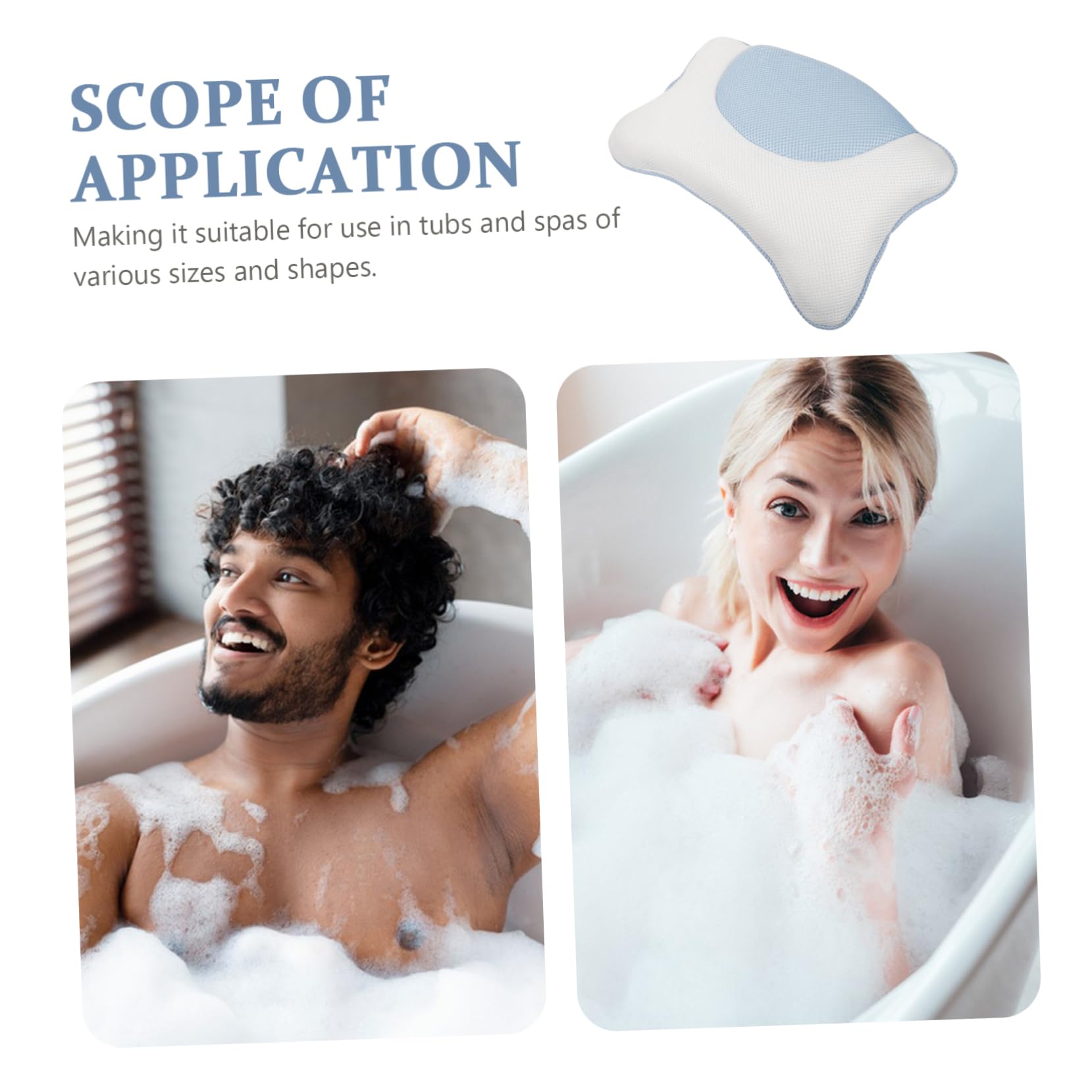 Healvian 2stücke Badewannen Kopfkissen Mit Saugnäpfen Ergonomisches Spa-Pillow Für Kopf Und Nackenstütze rutschfest Und Waschbar Für Badewanne Und Wellnessbereich