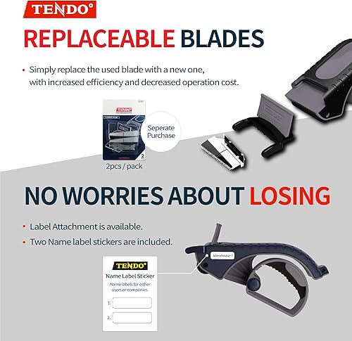 Vista 23 de Dispensador de cinta de envío resistente: TENDO° Premium Line - Dispensador de piezas maestras de 2 pulgadas reutilizable, reemplazable y ecológico