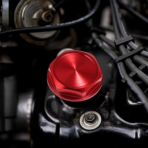 Miniatura 2 de Tapa de tapón de llenado de aceite de motor de gas de aleación de aluminio roja para Toyota TRD Highlander RAV4 Yaris Camry Corolla Tacoma Land