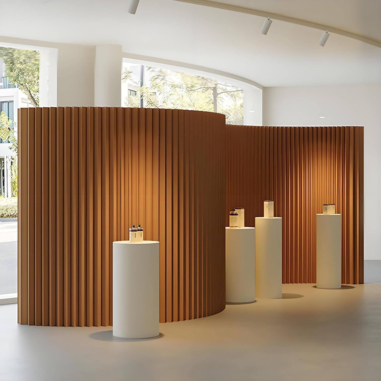 Divisorio in carta per ambienti,parete divisoria portatile per ufficio,divisorio pieghevole per la separazione degli ambienti,schermo divisorio pieghevole per interni per ufficio,studio Brown-8x2.4m