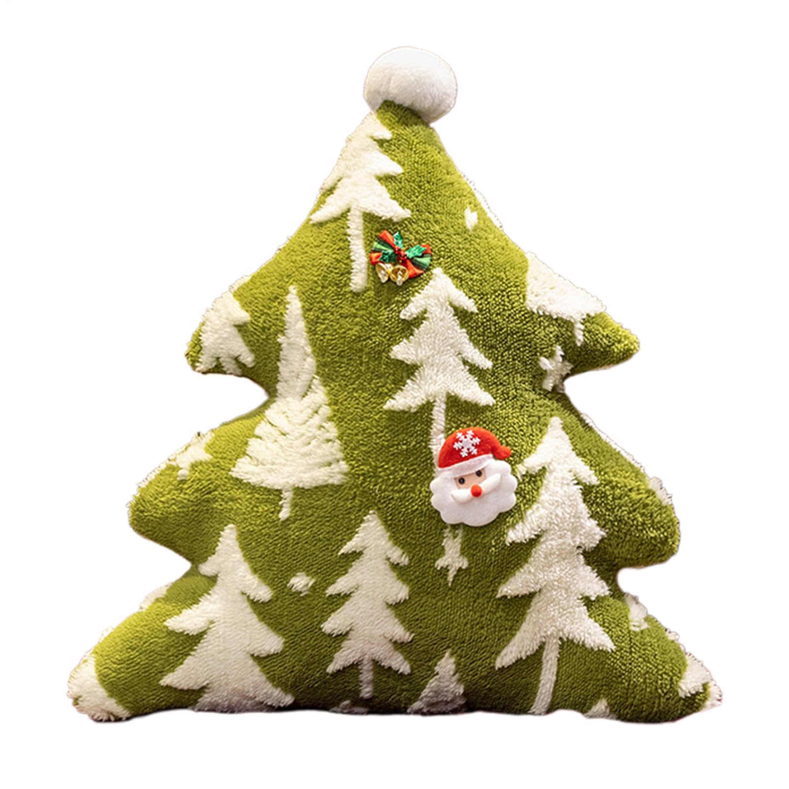Almohada de felpa para decoración navideña, cojín decorativo festivo | almohada de árbol de terciopelo suave que añade calidez navideña, apoyo cómodo para relajarse, accesorio de decoración del ho