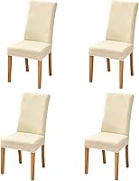 Vista 14 de SoulFeel Juego de 4 fundas para sillas de celosía, extraíbles y lavables, elásticas de elastano jacquard Parsons para silla de comedor, fundas