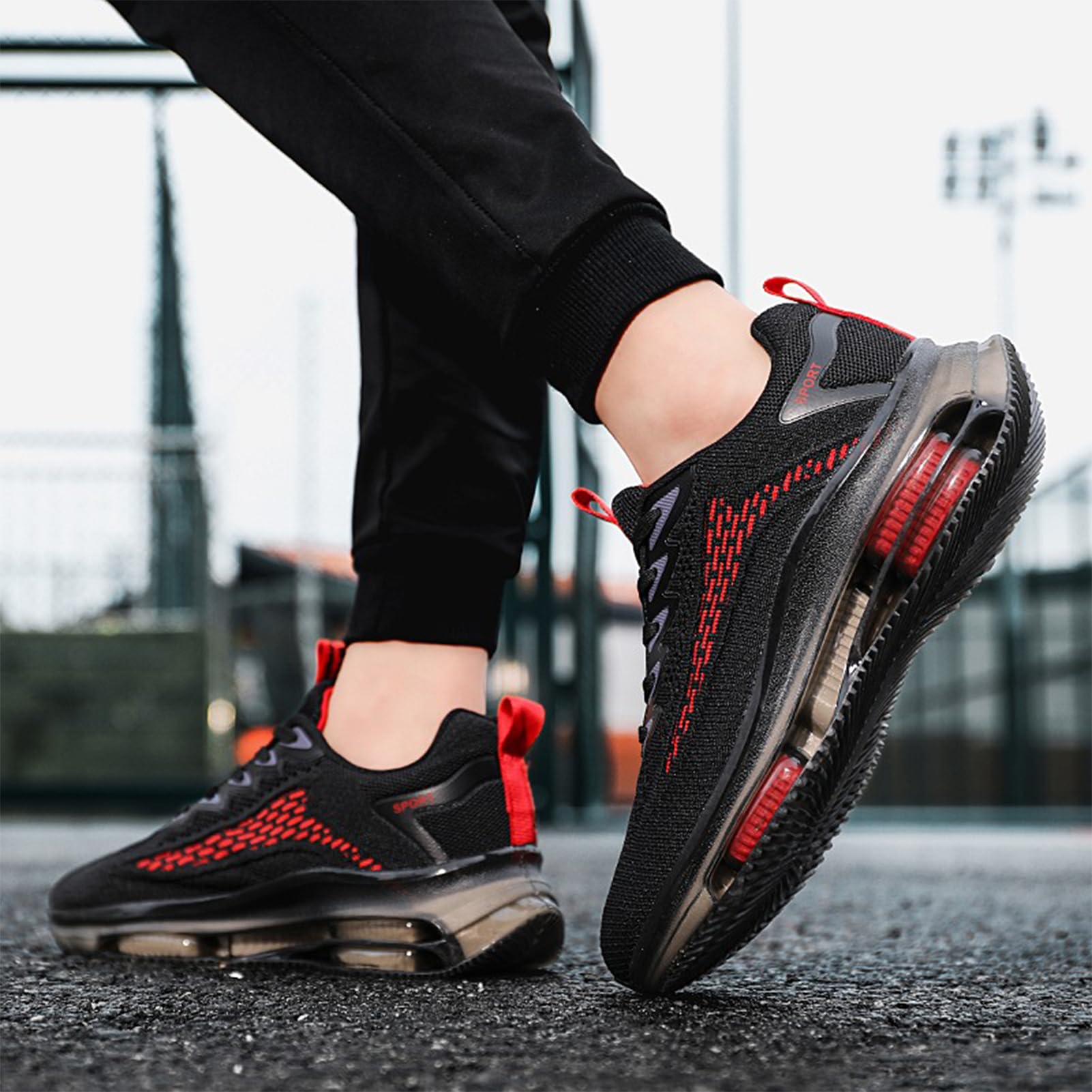 Scarpe Running Uomo Scarpe da Corsa Uomo Sportive Ginnastica Trail Running Sneakers Nero Blu Rosso 39-48EU