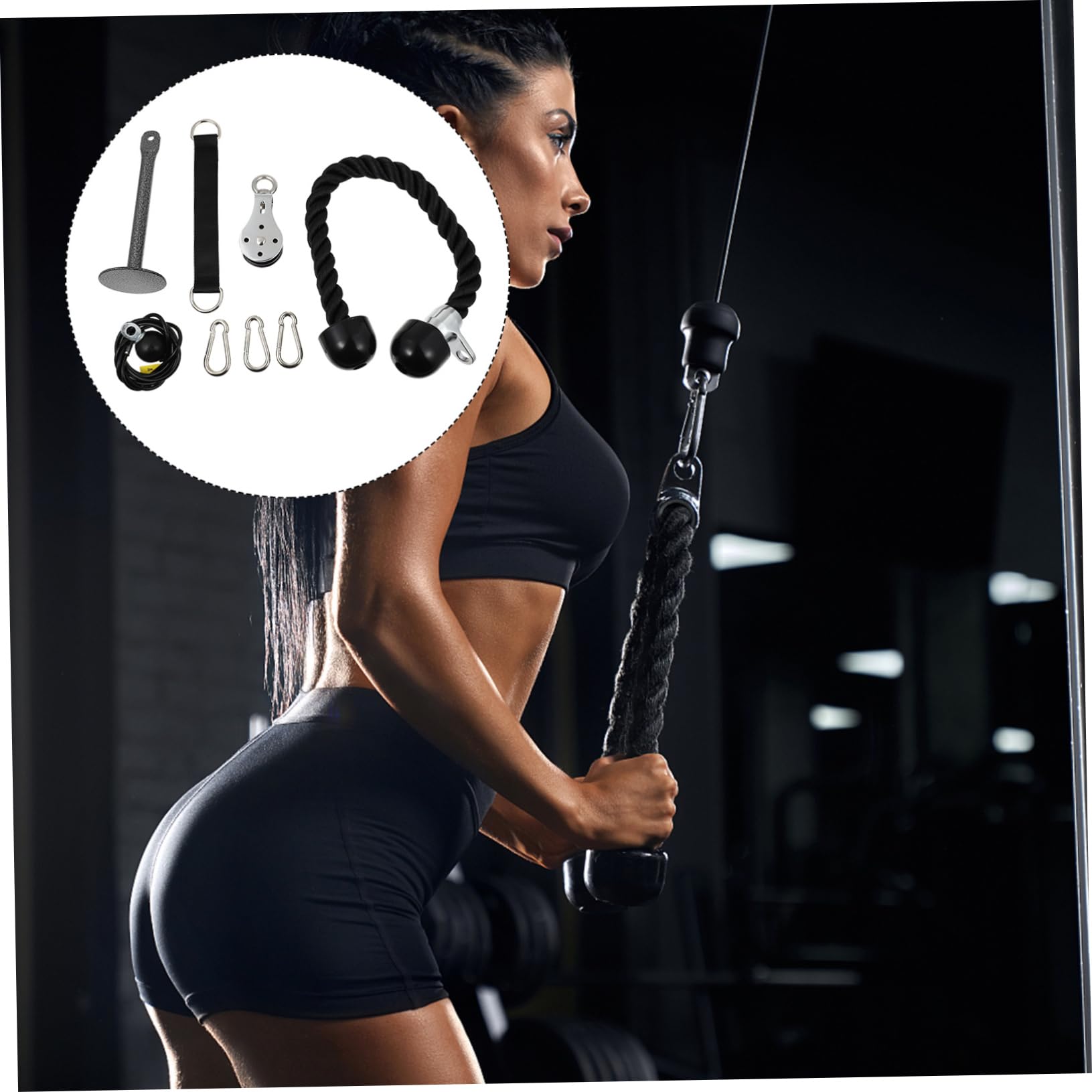Kisangel Máquina De Pull-Down para Entrenamiento De Brazos Equipo De Poleas De Elevación Sistema De Poleas para Fuerza Muscular para Ejercicio Casa
