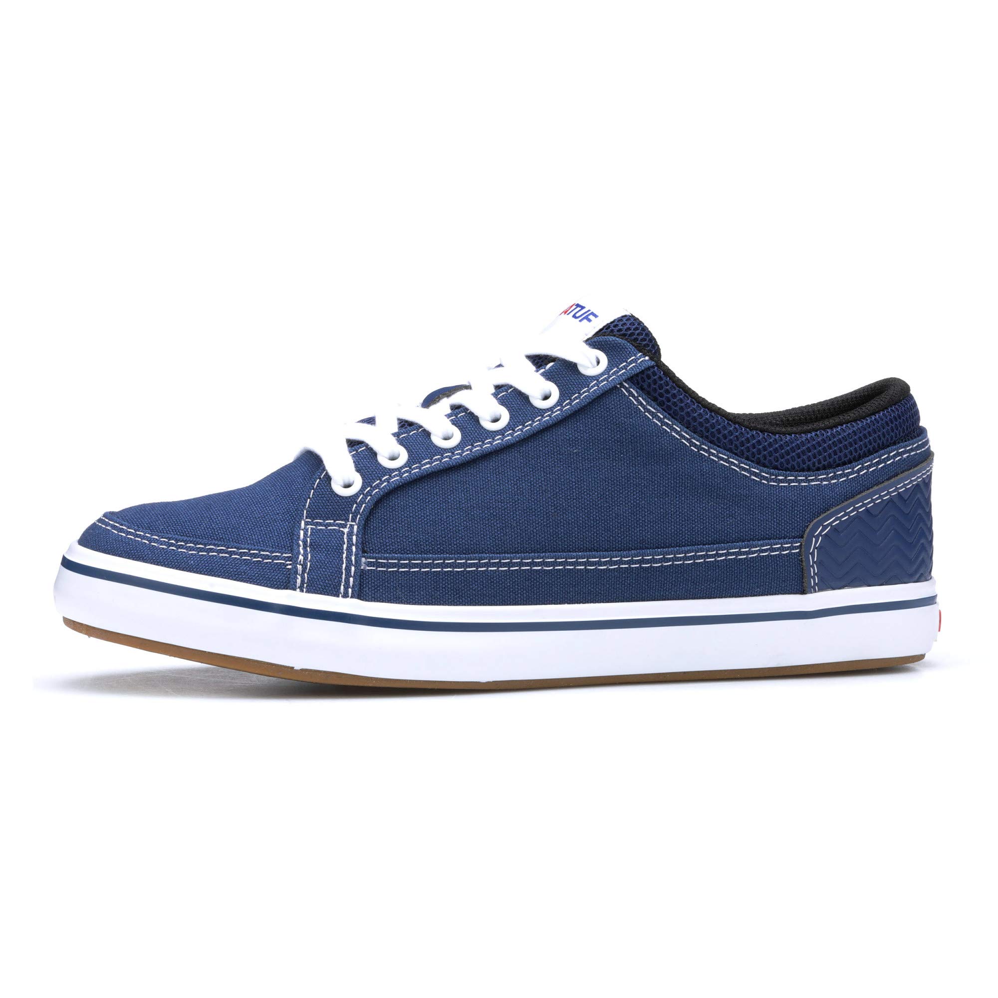 blue canvas deck shoes