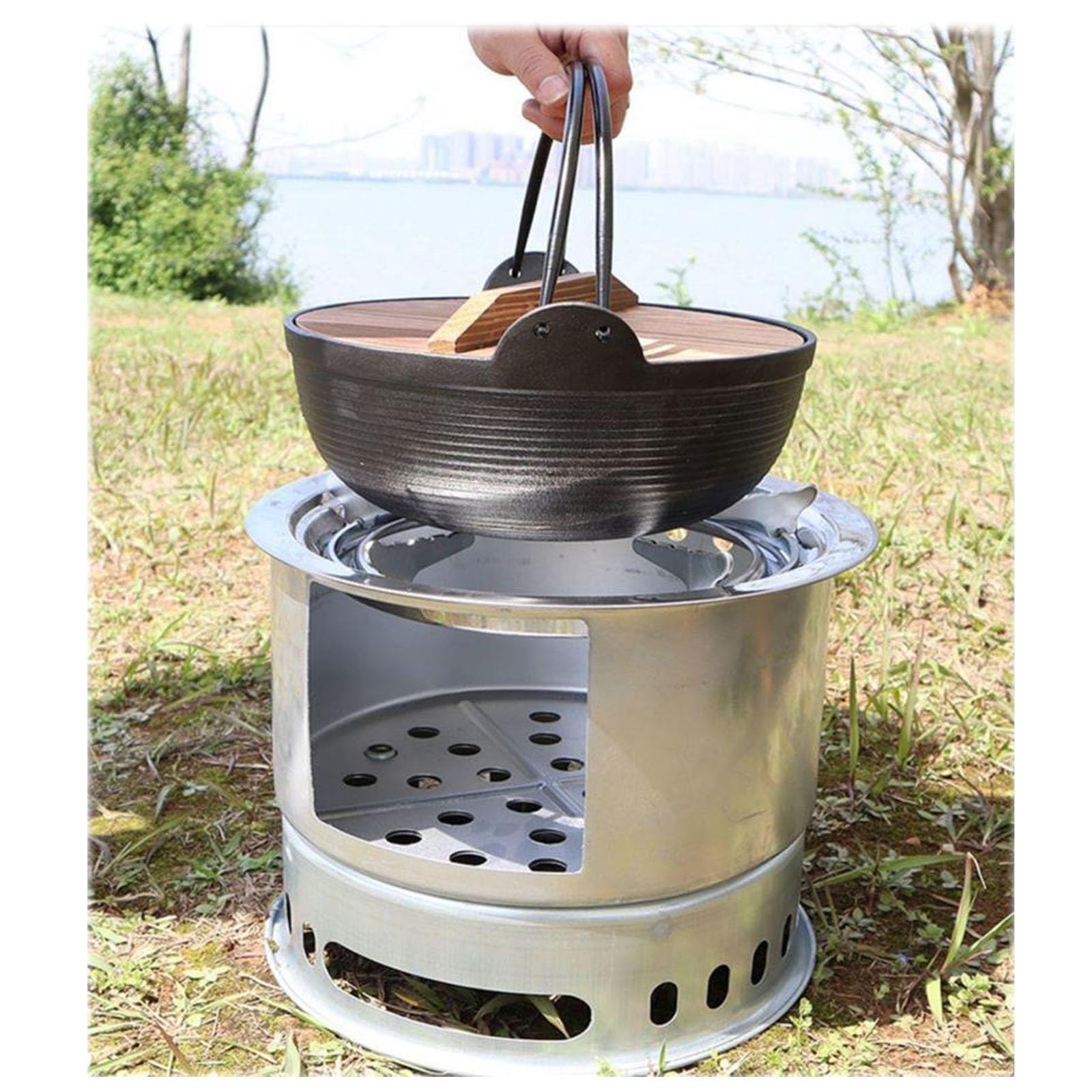 Poêle à bois de camping multifonctionnel, pliable, pliable, for barbecue, coupe-vent, for l'extérieur, for pique-nique
